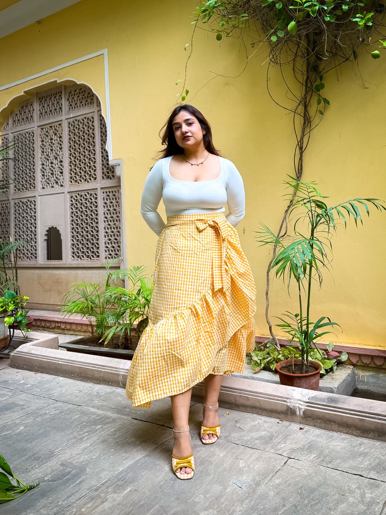 Yellow Gingham Ciao Skirt