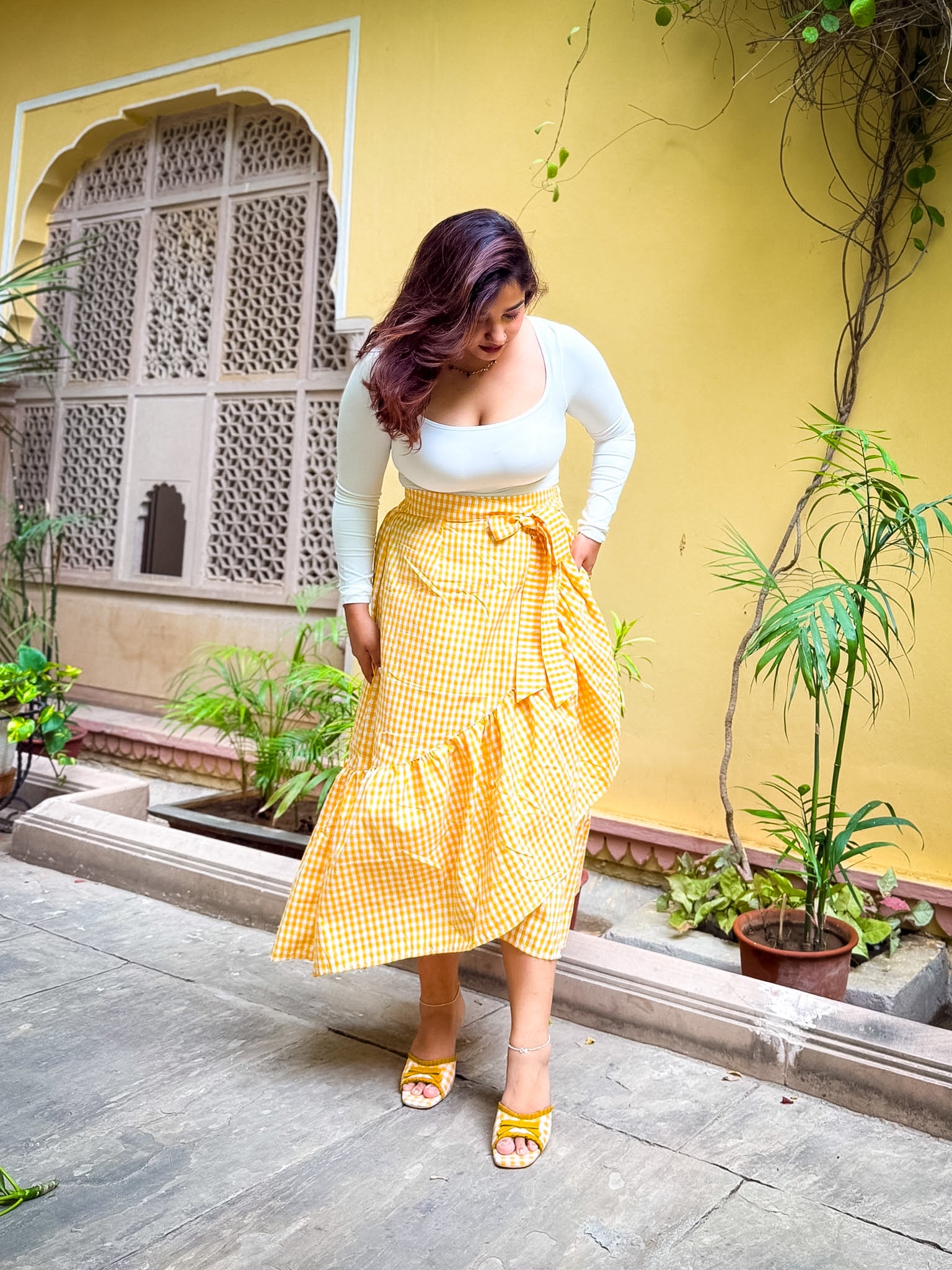 Yellow Gingham Ciao Skirt