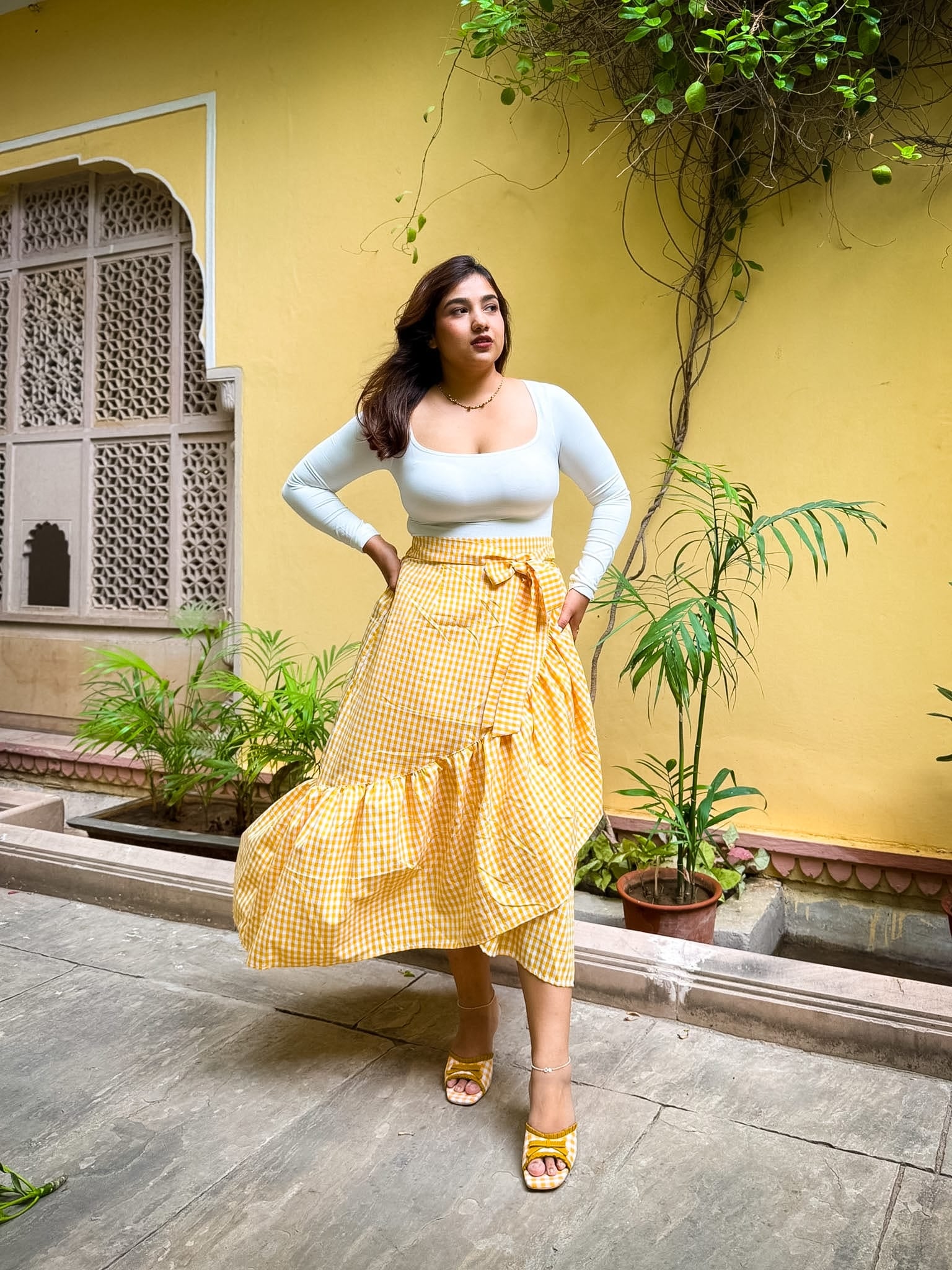 Yellow Gingham Ciao Skirt