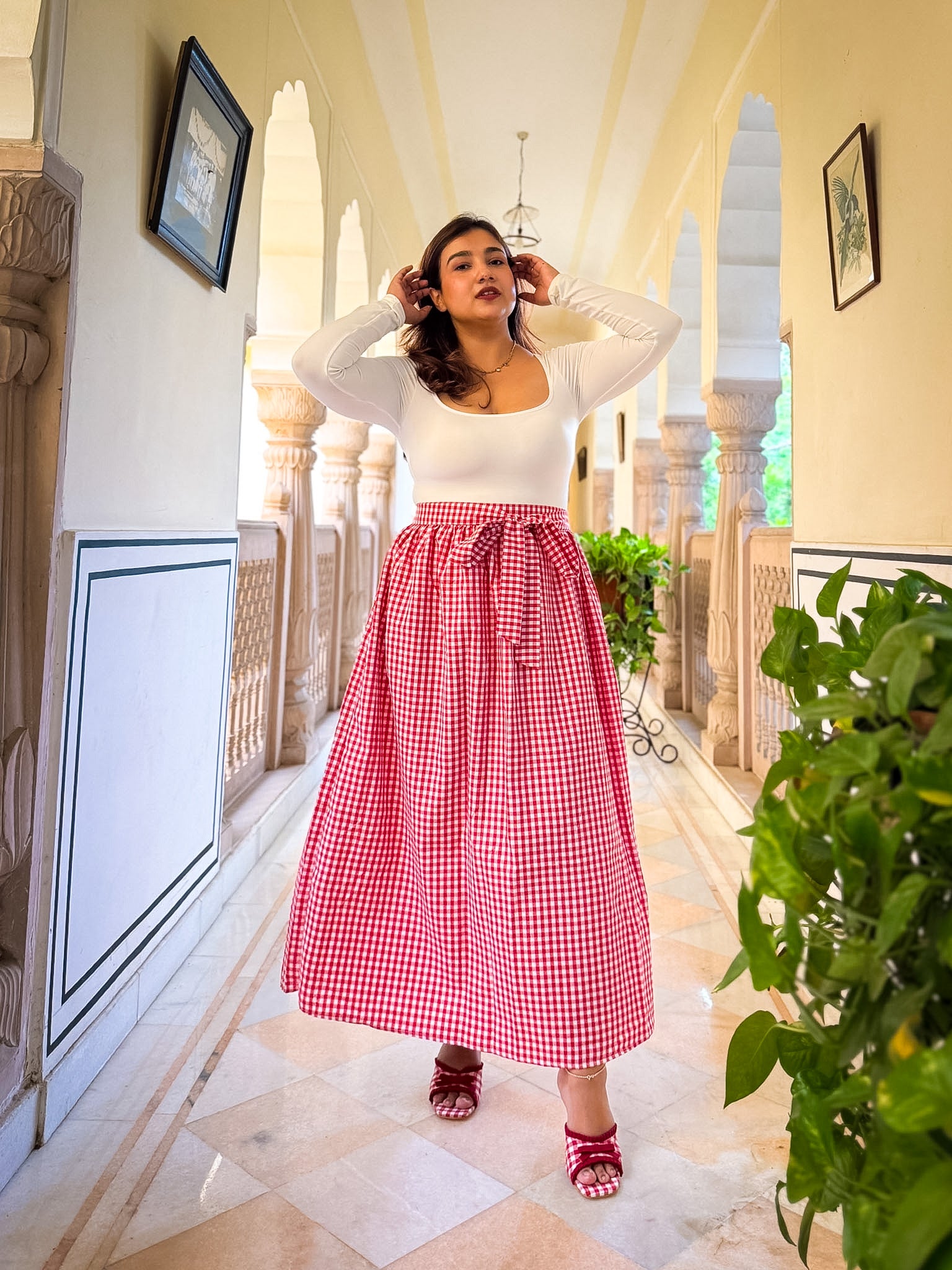 Red Gingham Clear Skies Skirt
