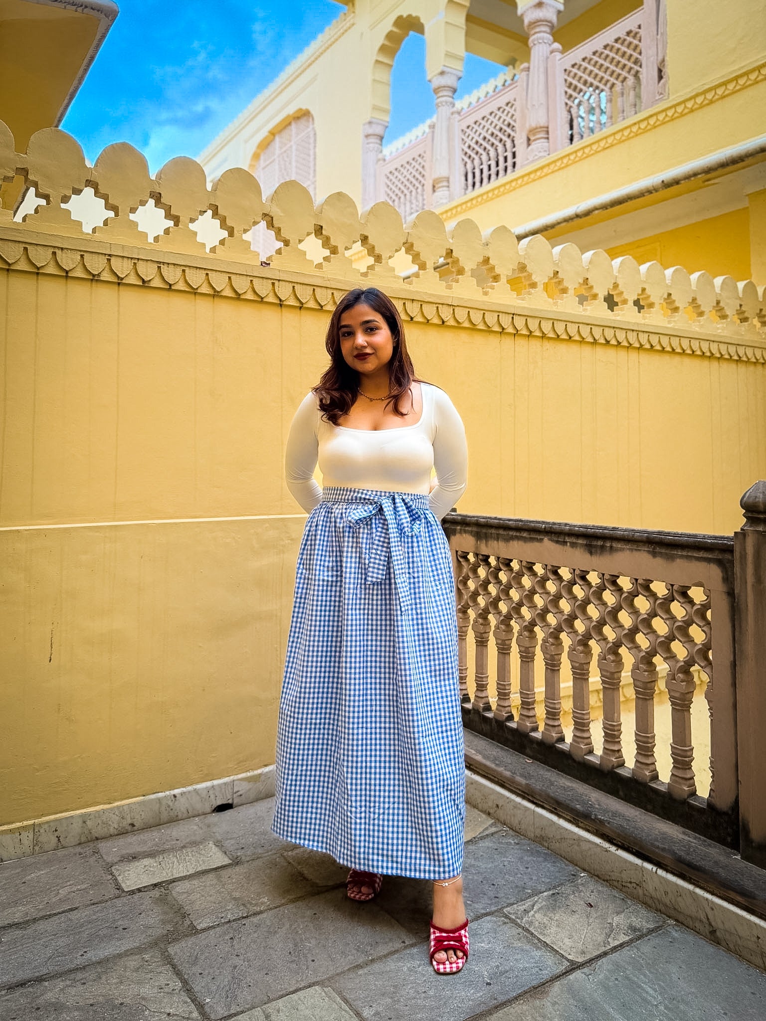 Blue Gingham Clear Skies Skirt