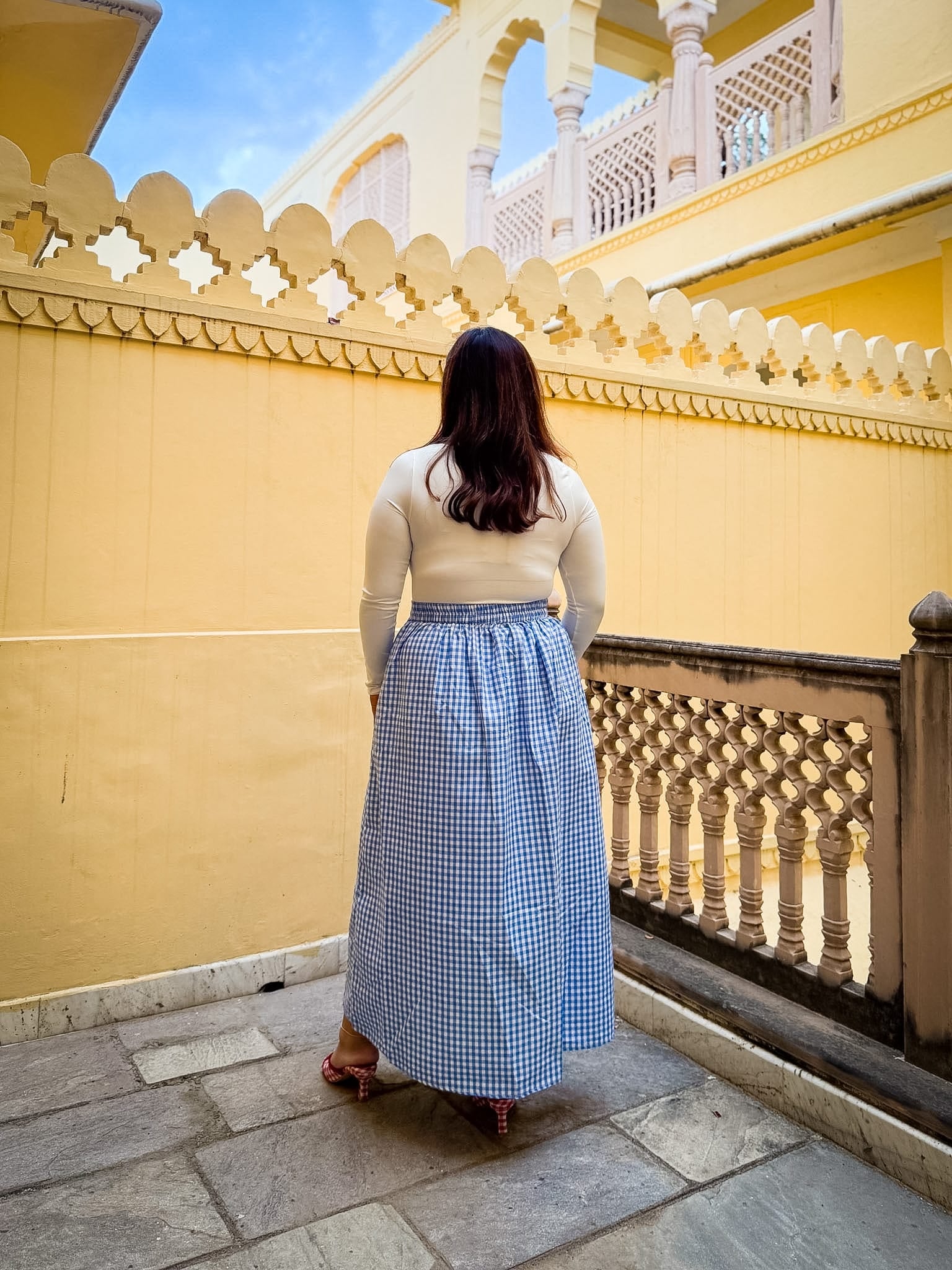 Blue Gingham Clear Skies Skirt