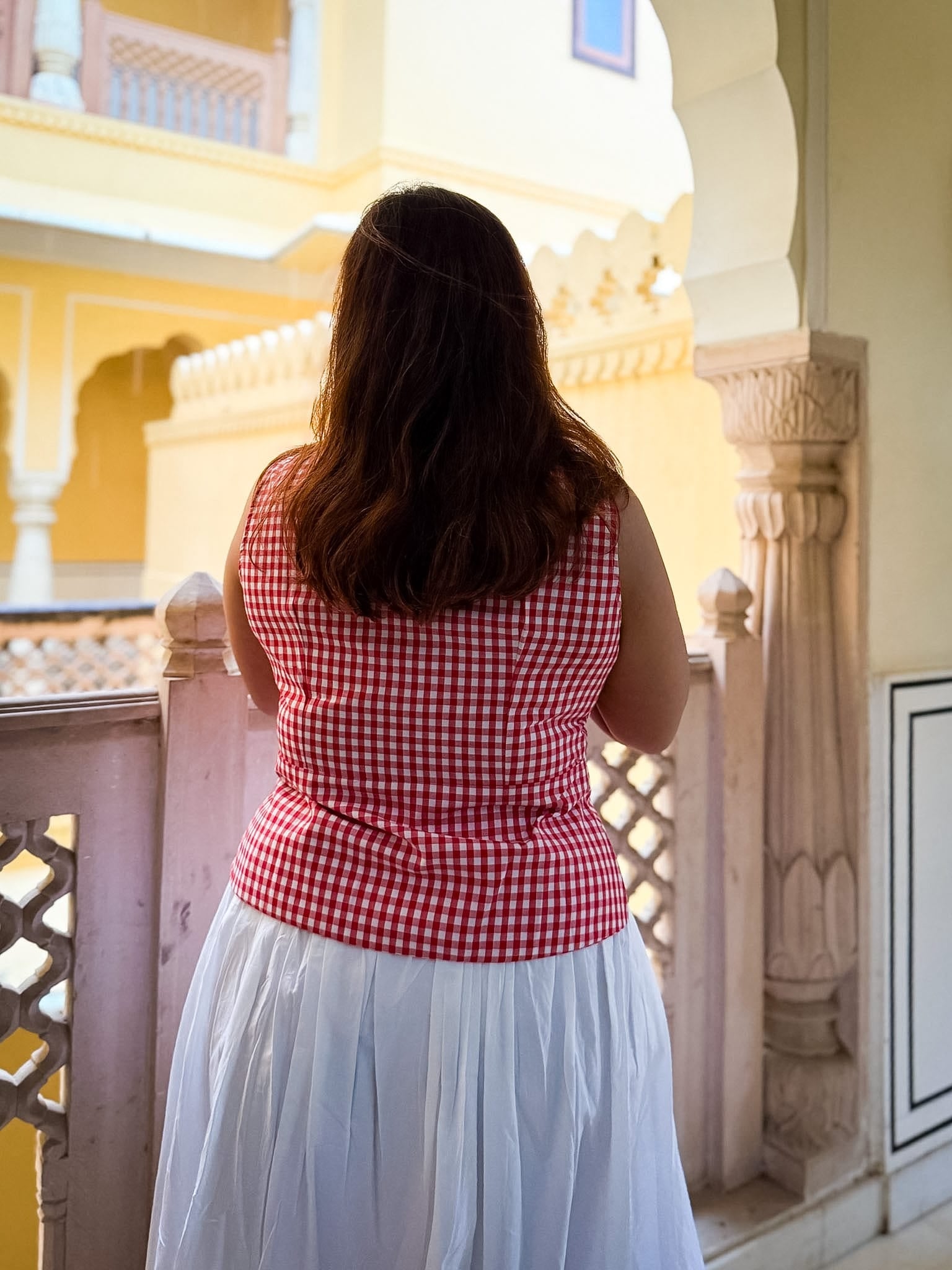 Red Gingham Athena Top