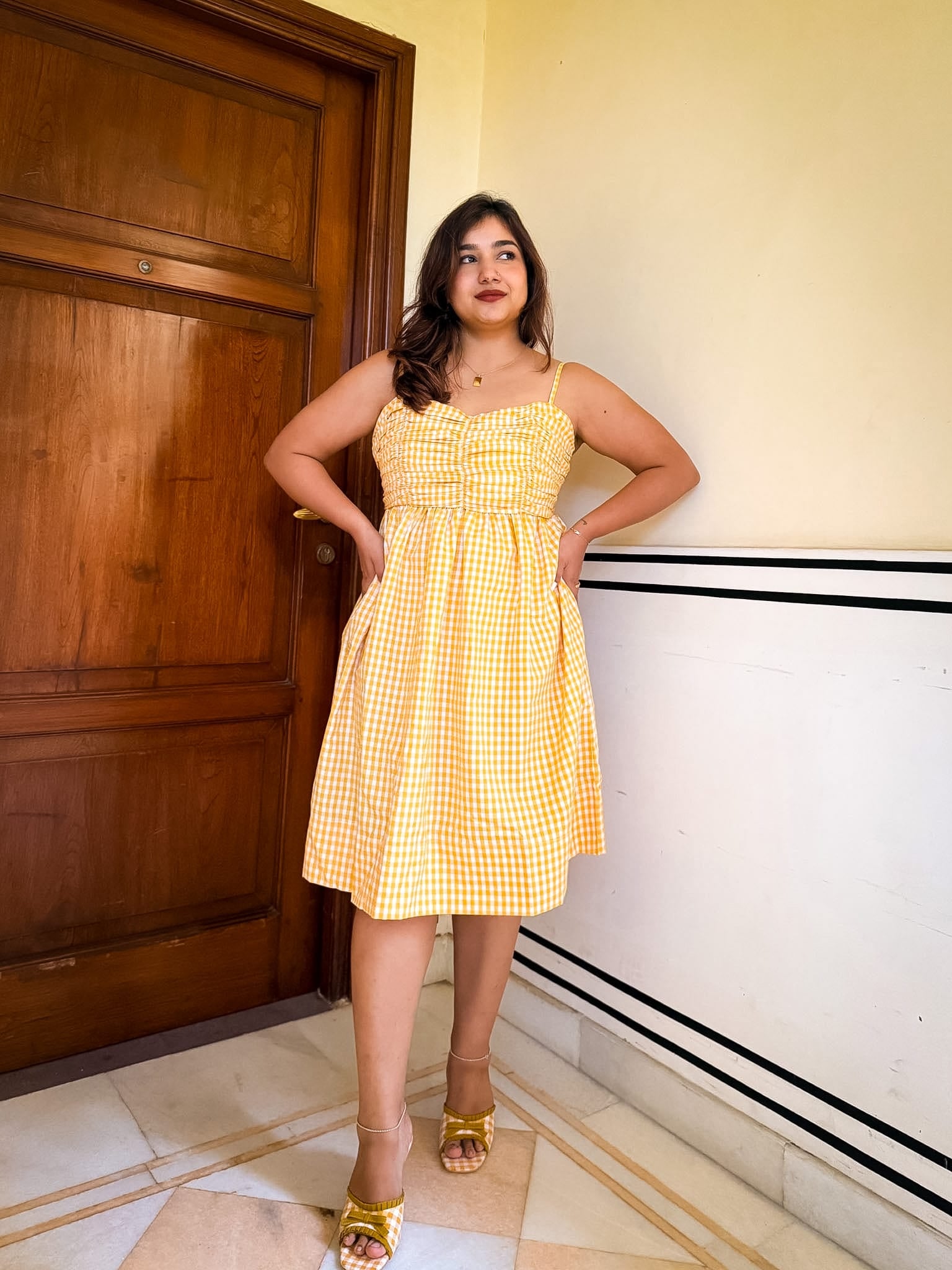 Yellow Gingham Celestial Dress