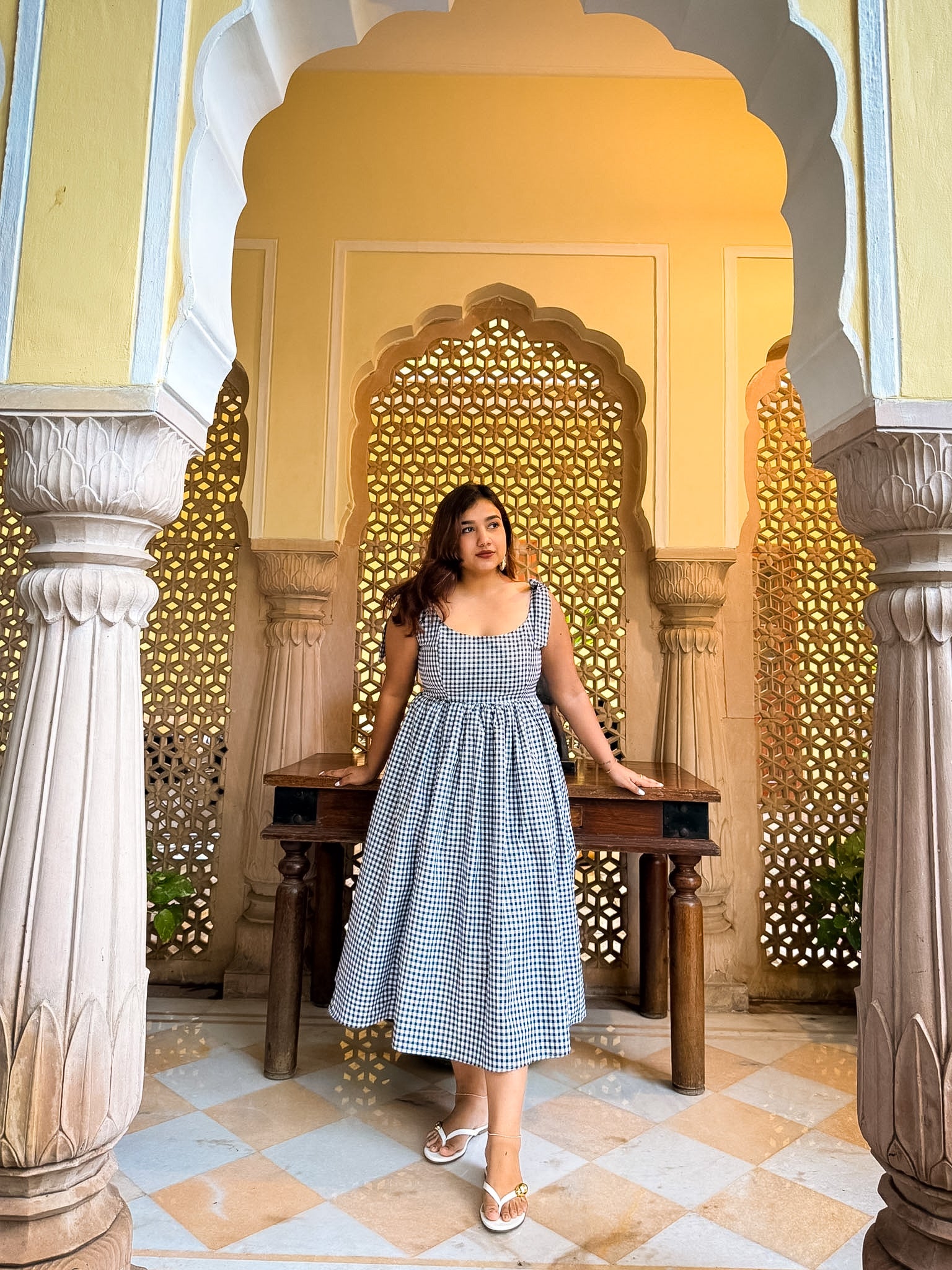 Black Gingham Biscoff Dress