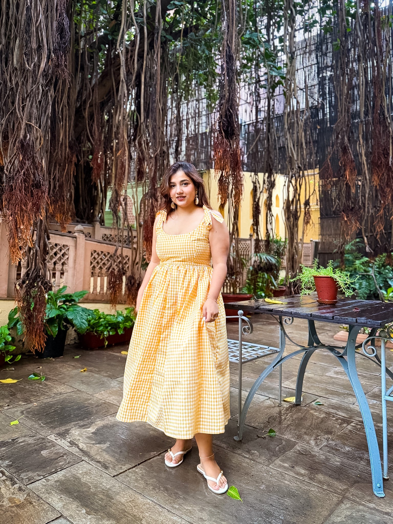 Yellow Gingham Biscoff Dress