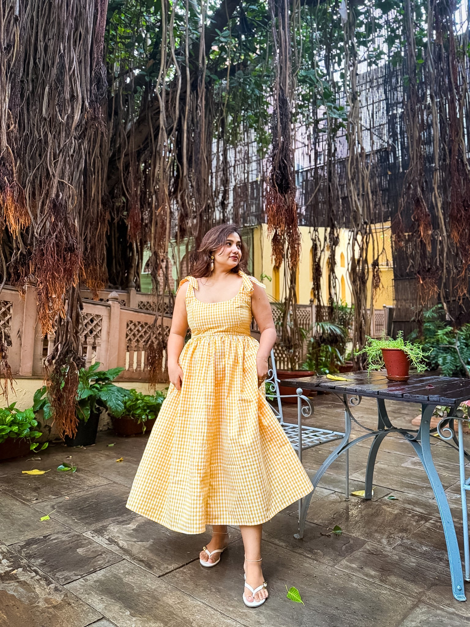 Yellow Gingham Biscoff Dress