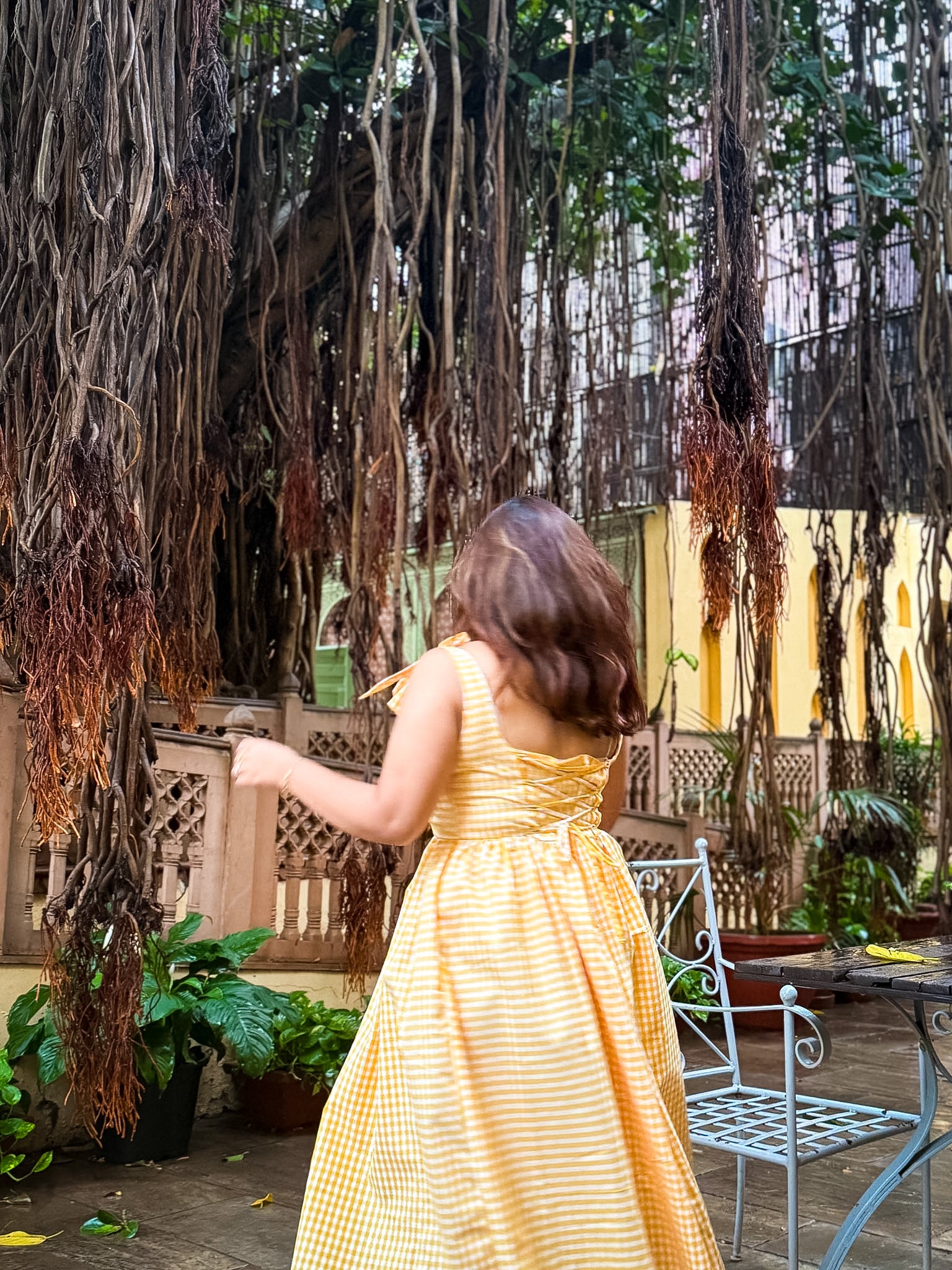 Yellow Gingham Biscoff Dress