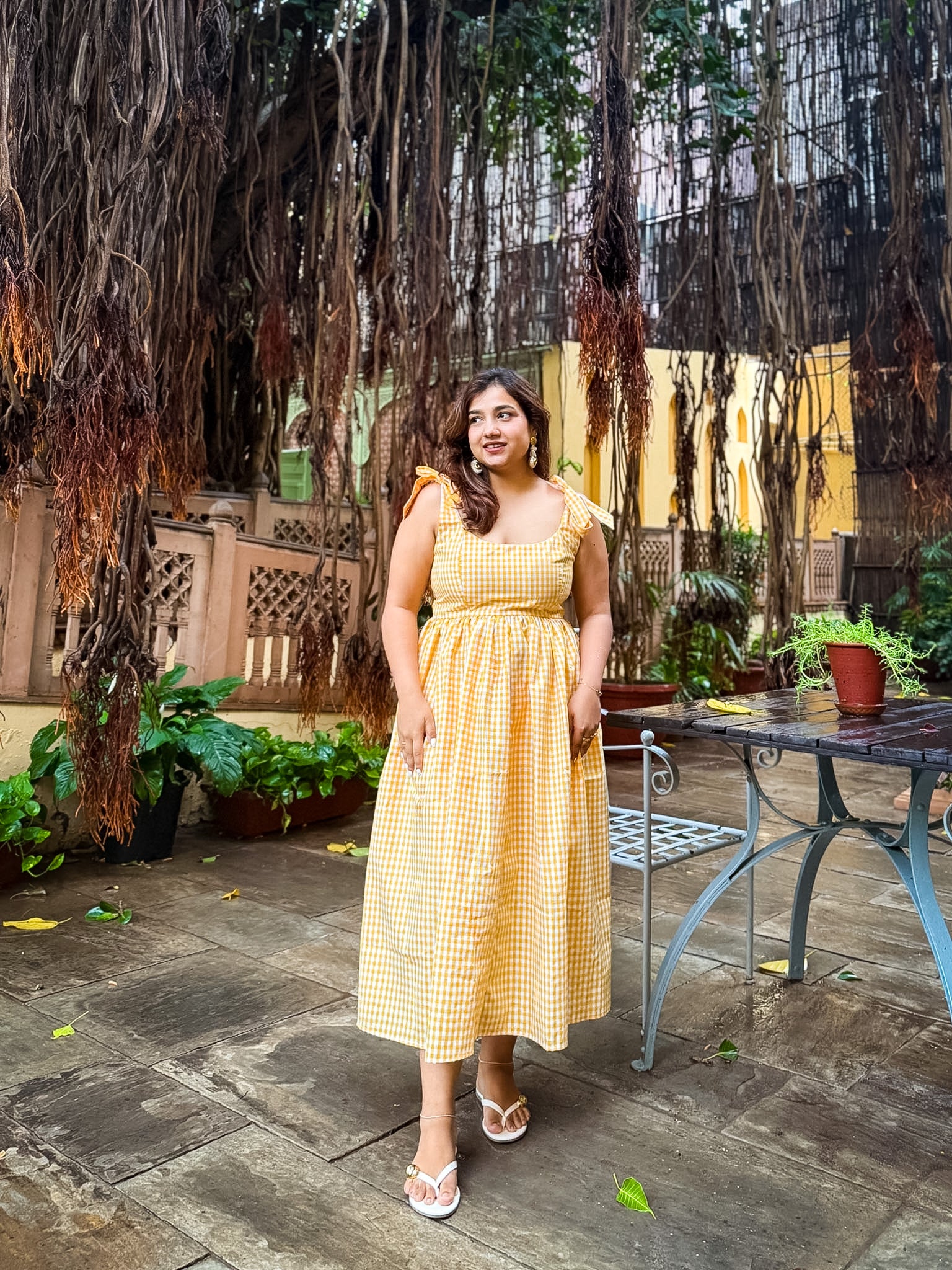 Yellow Gingham Biscoff Dress