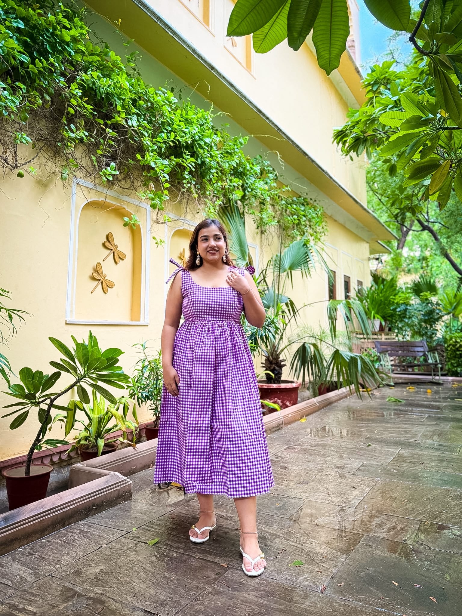 Purple Gingham Biscoff Dress