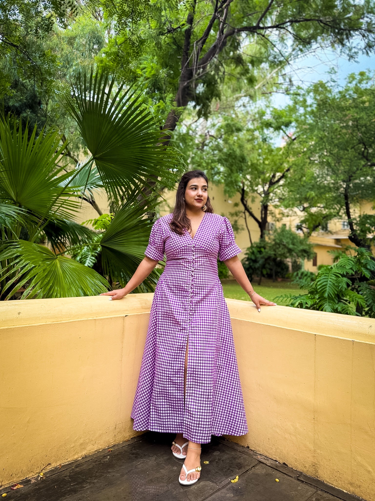 Purple Gingham Megan Dress