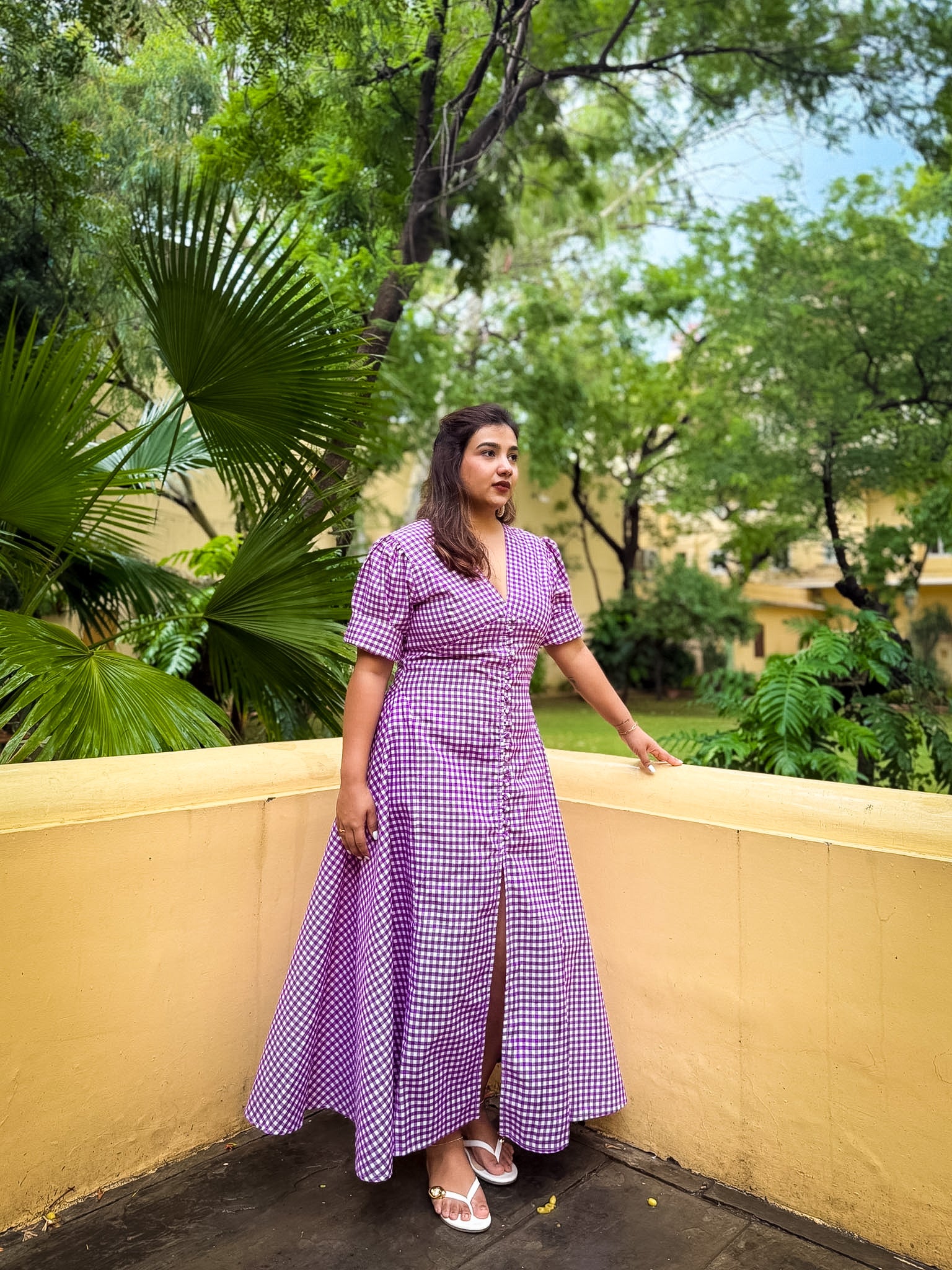 Purple Gingham Megan Dress