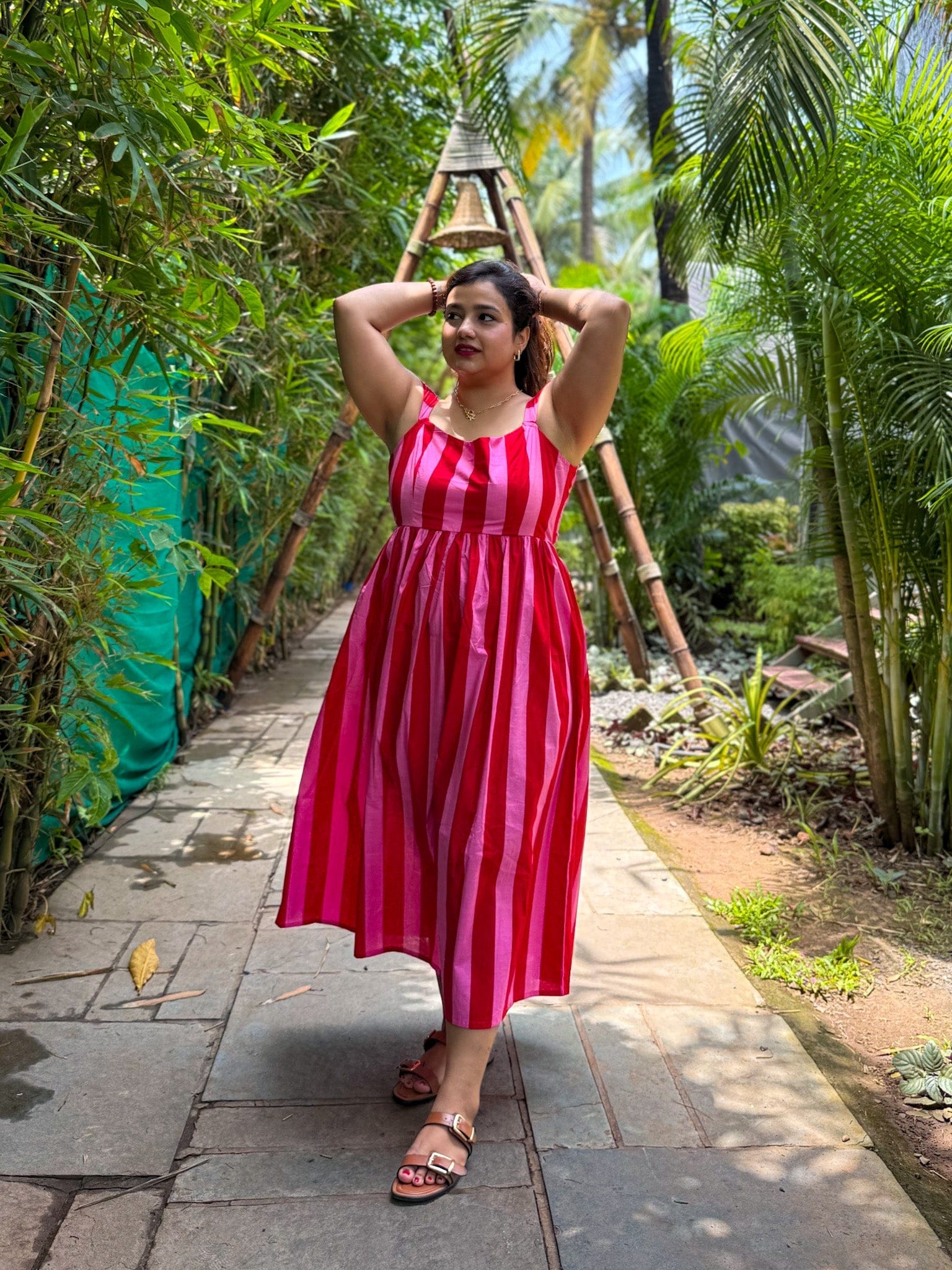 Flamingo Back Tie Dress