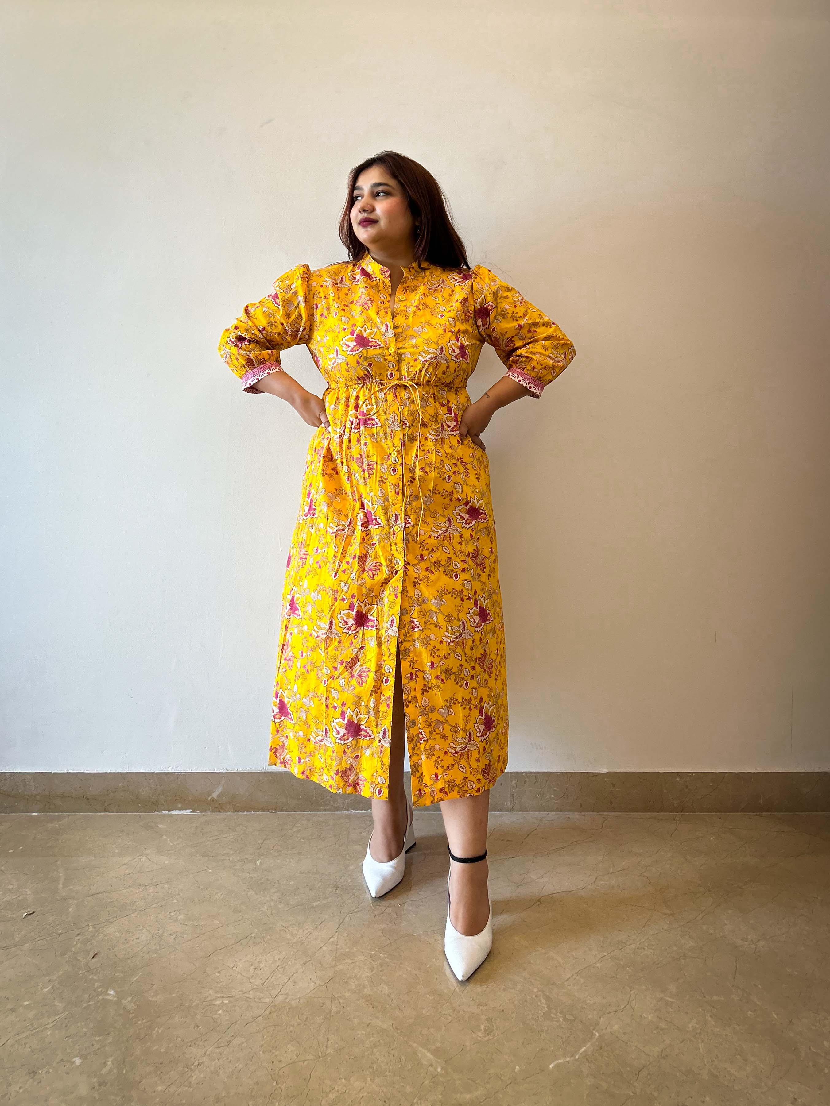 Yellow Floral Hairat Dress