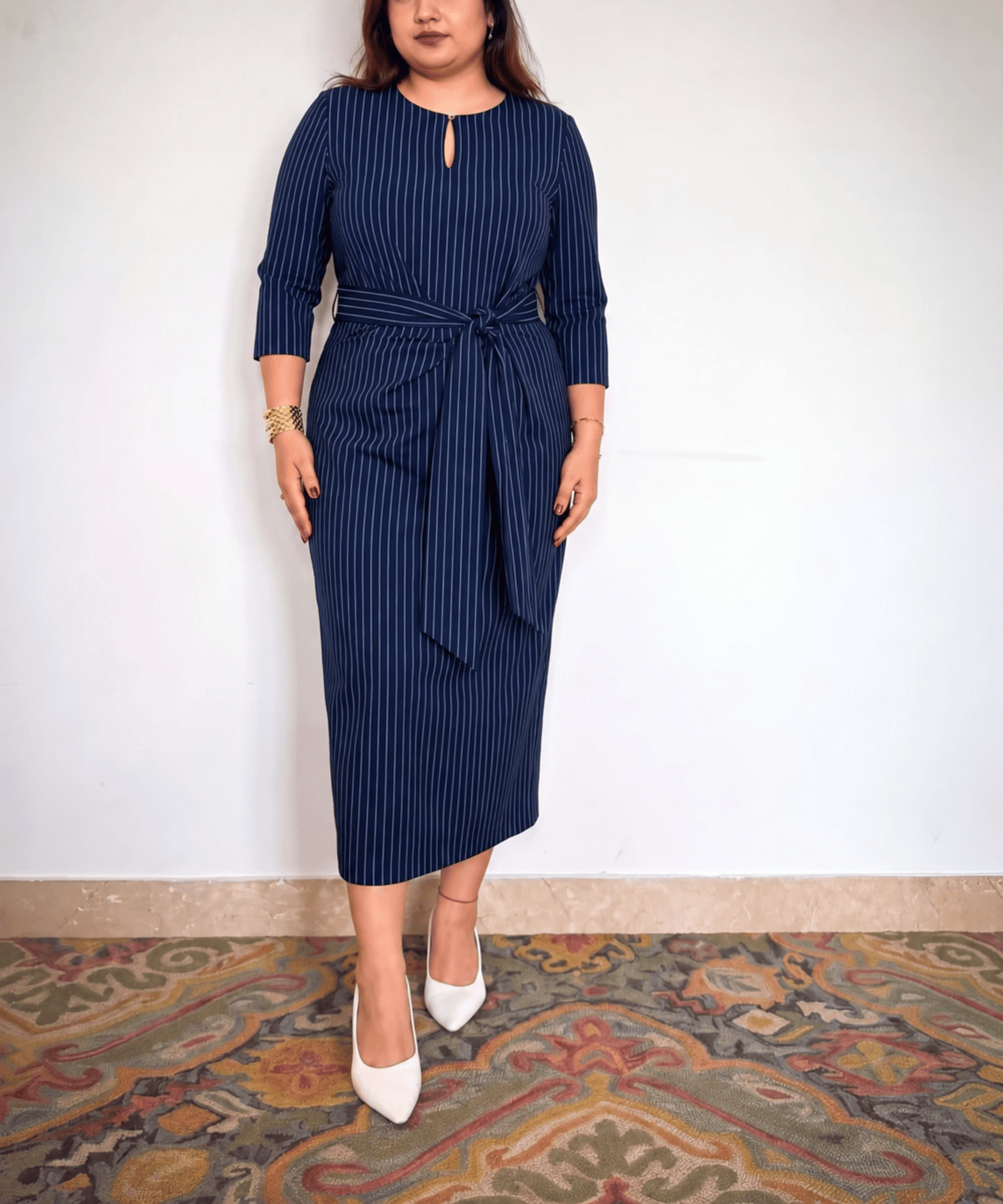 Navy Vivienne Dress - Ready To Ship