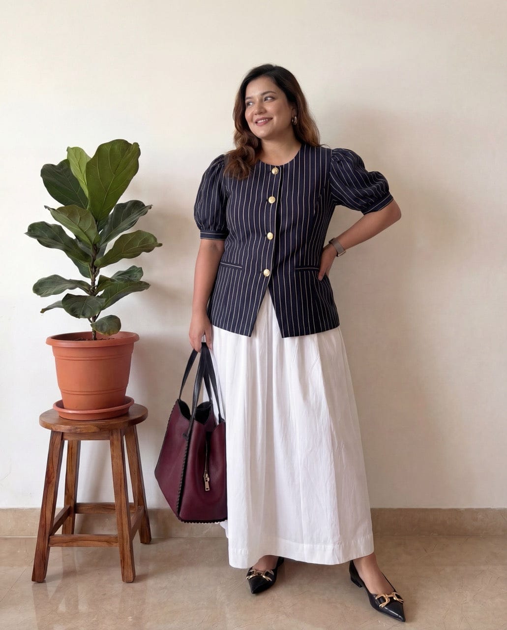 Dom Sleeved Pinstripe Waistcoat