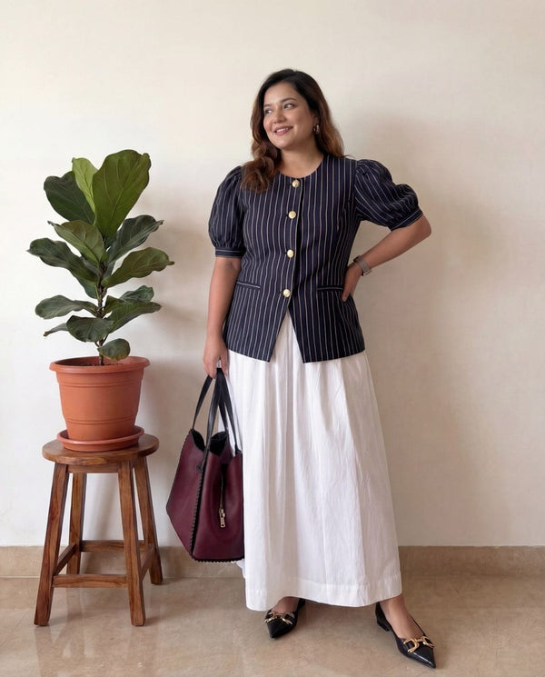 Dom Sleeved Pinstripe Waistcoat