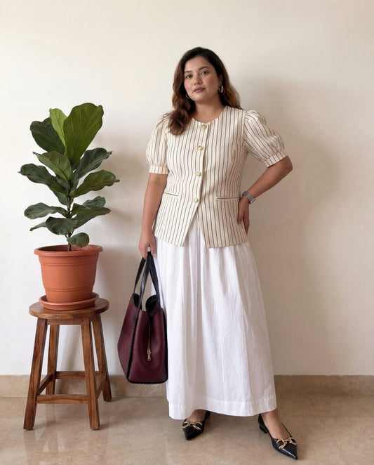 Dom Sleeved Pinstripe Waistcoat