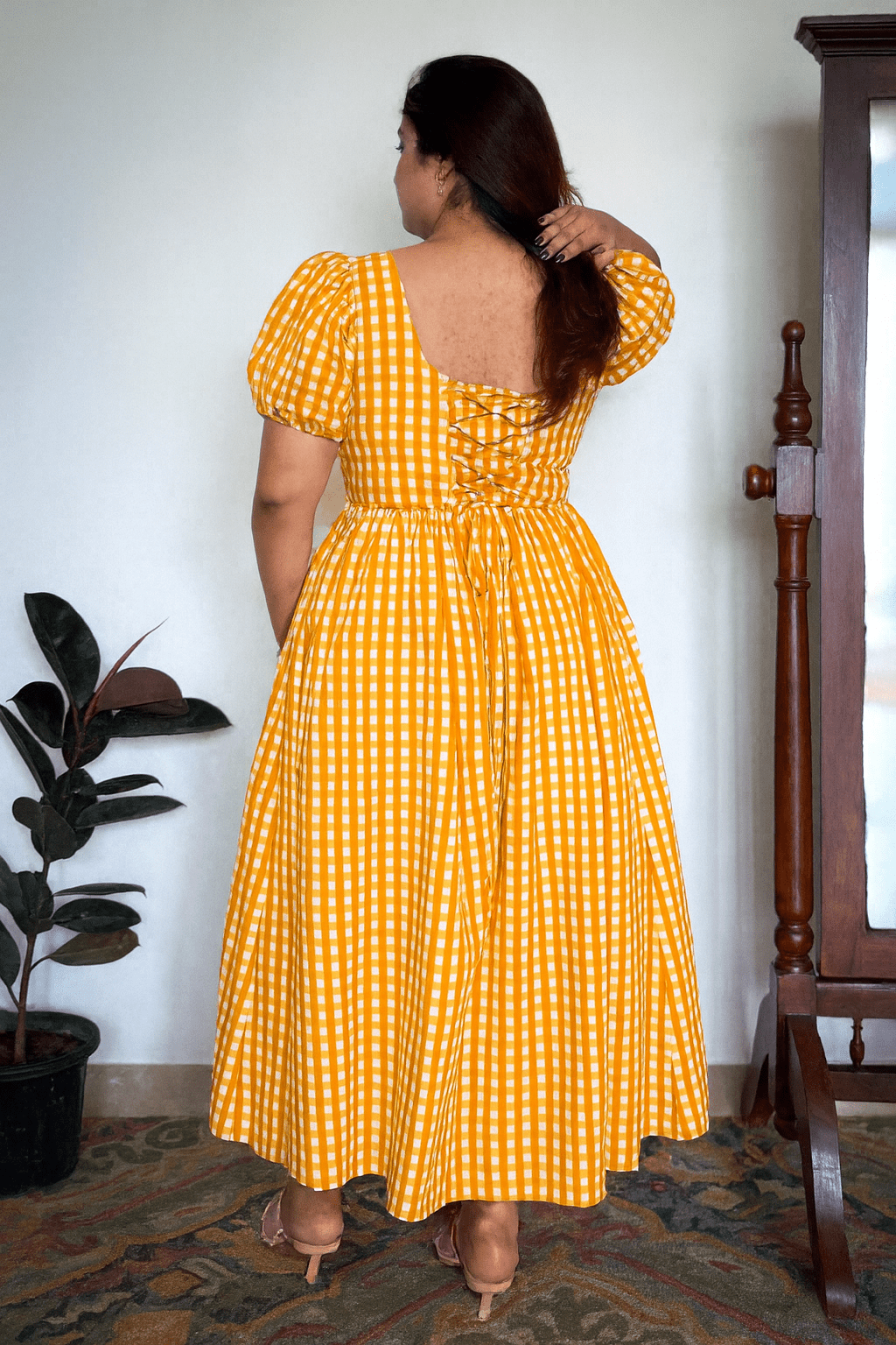 Sleeved Yellow Biscoff Dress