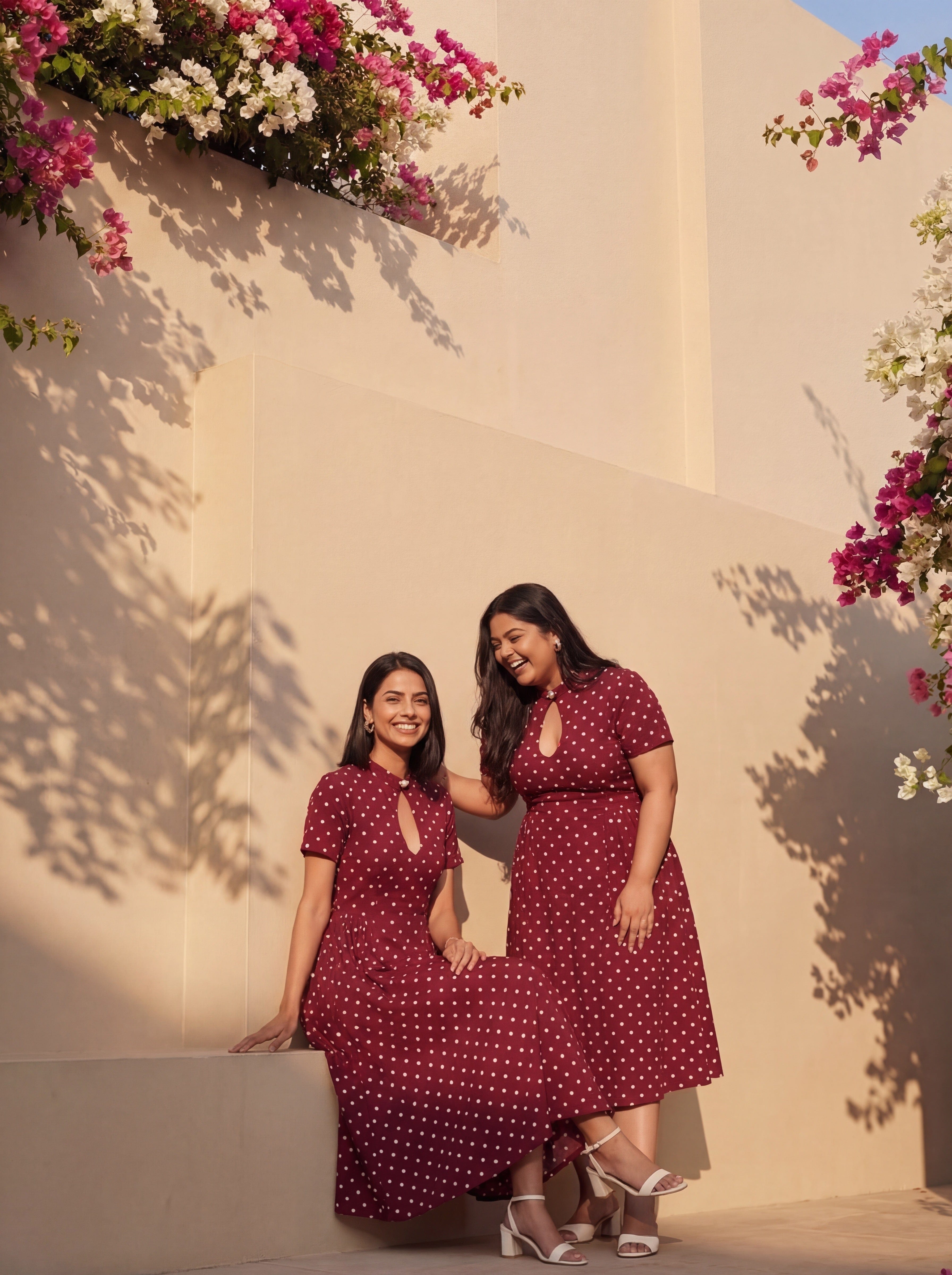 Maroon Polka Rosalie Dress