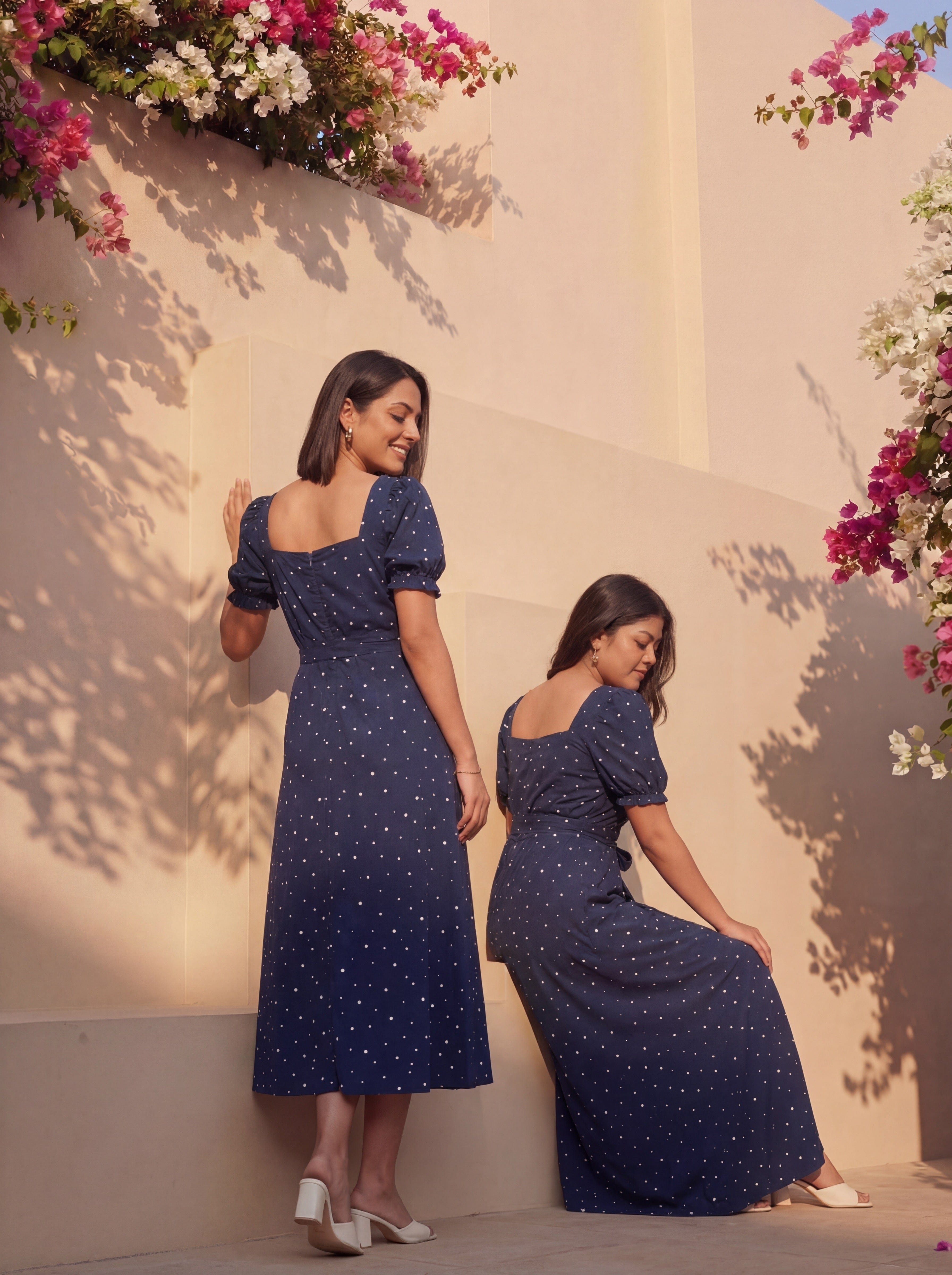 Navy Polka Mary Ann Dress