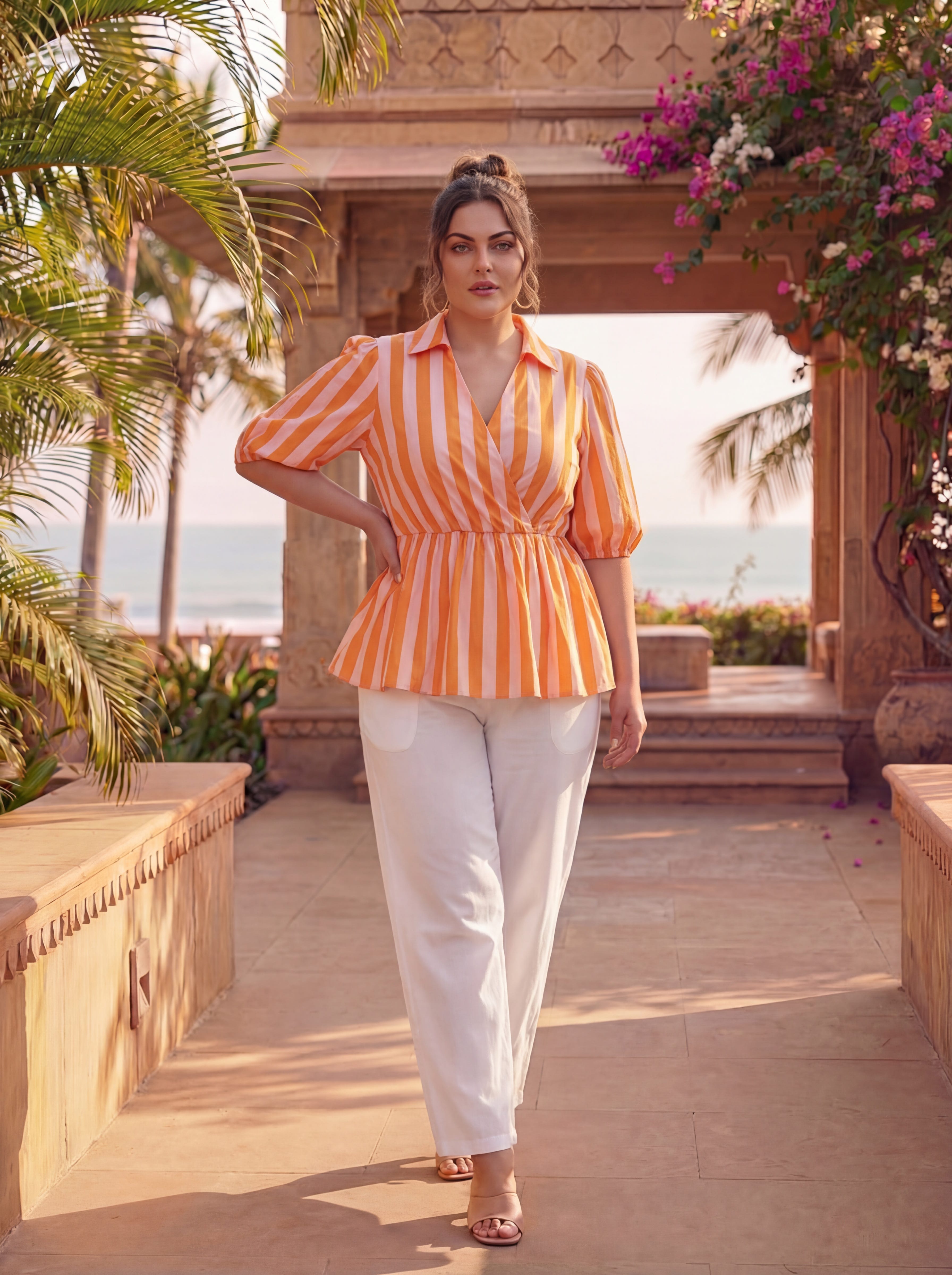 Peach Stripes Easy Breeze Top