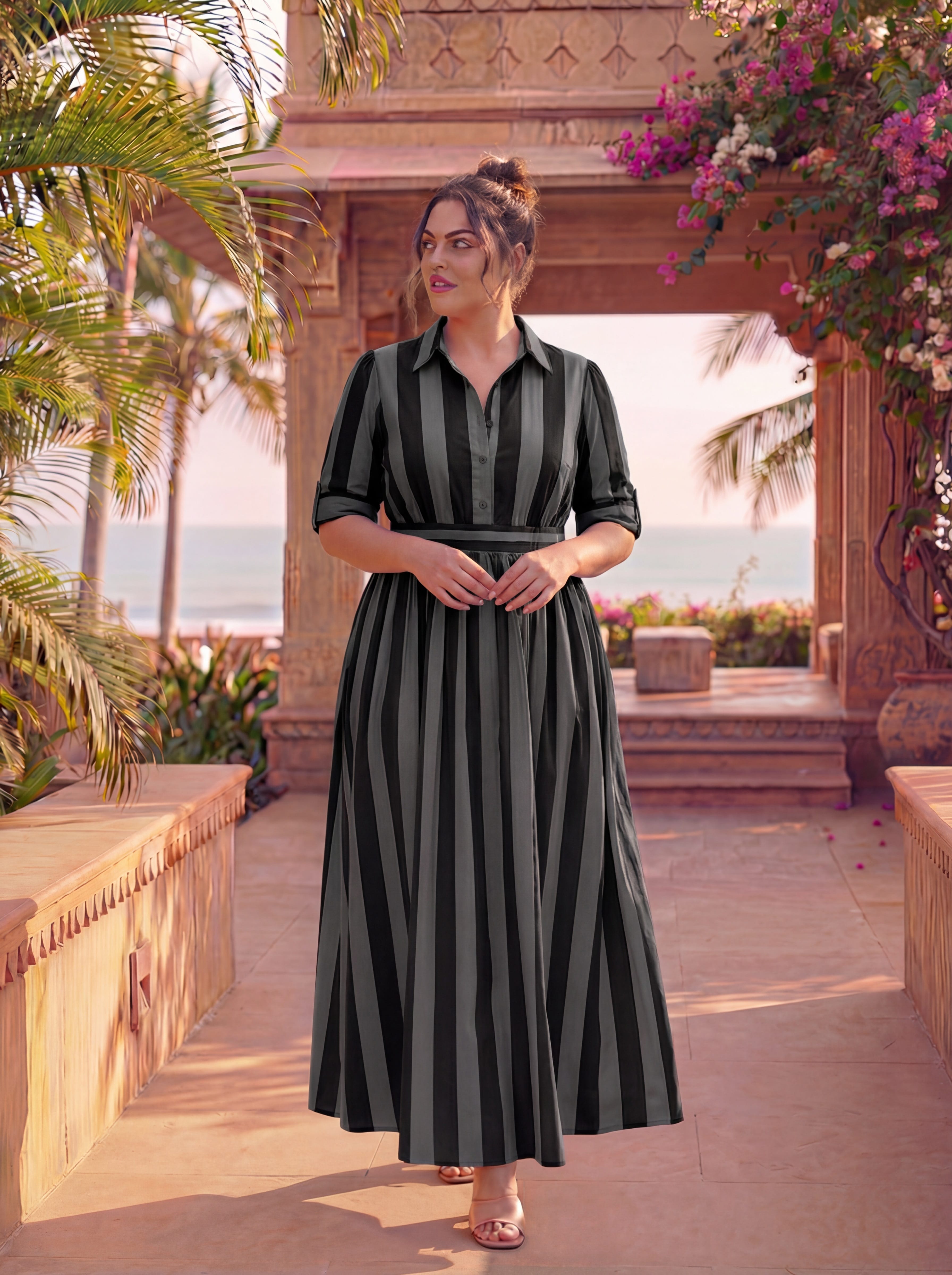 Grey Stripes Strawberry Co-ord Set