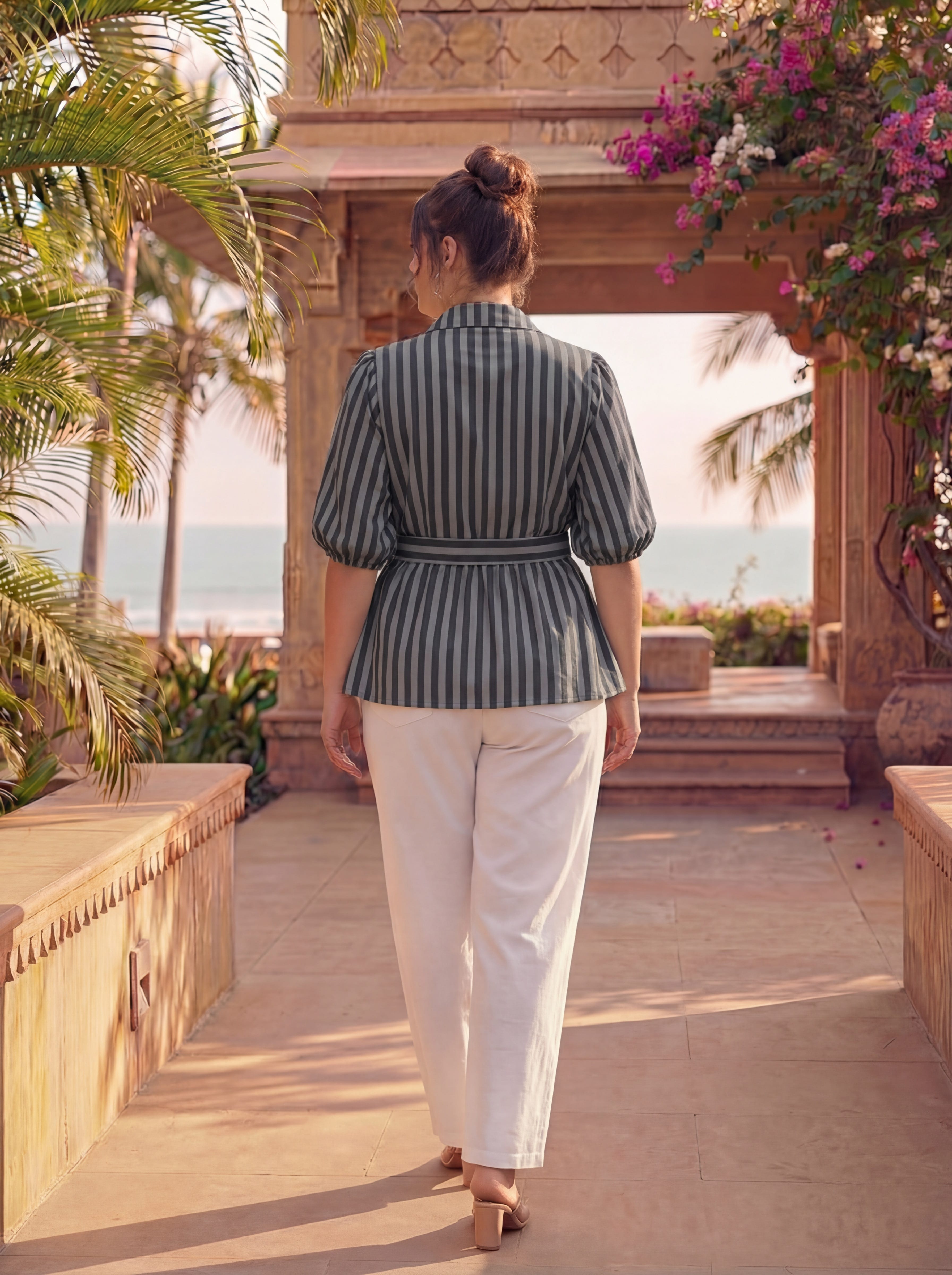 Grey Stripes Easy Breeze Top