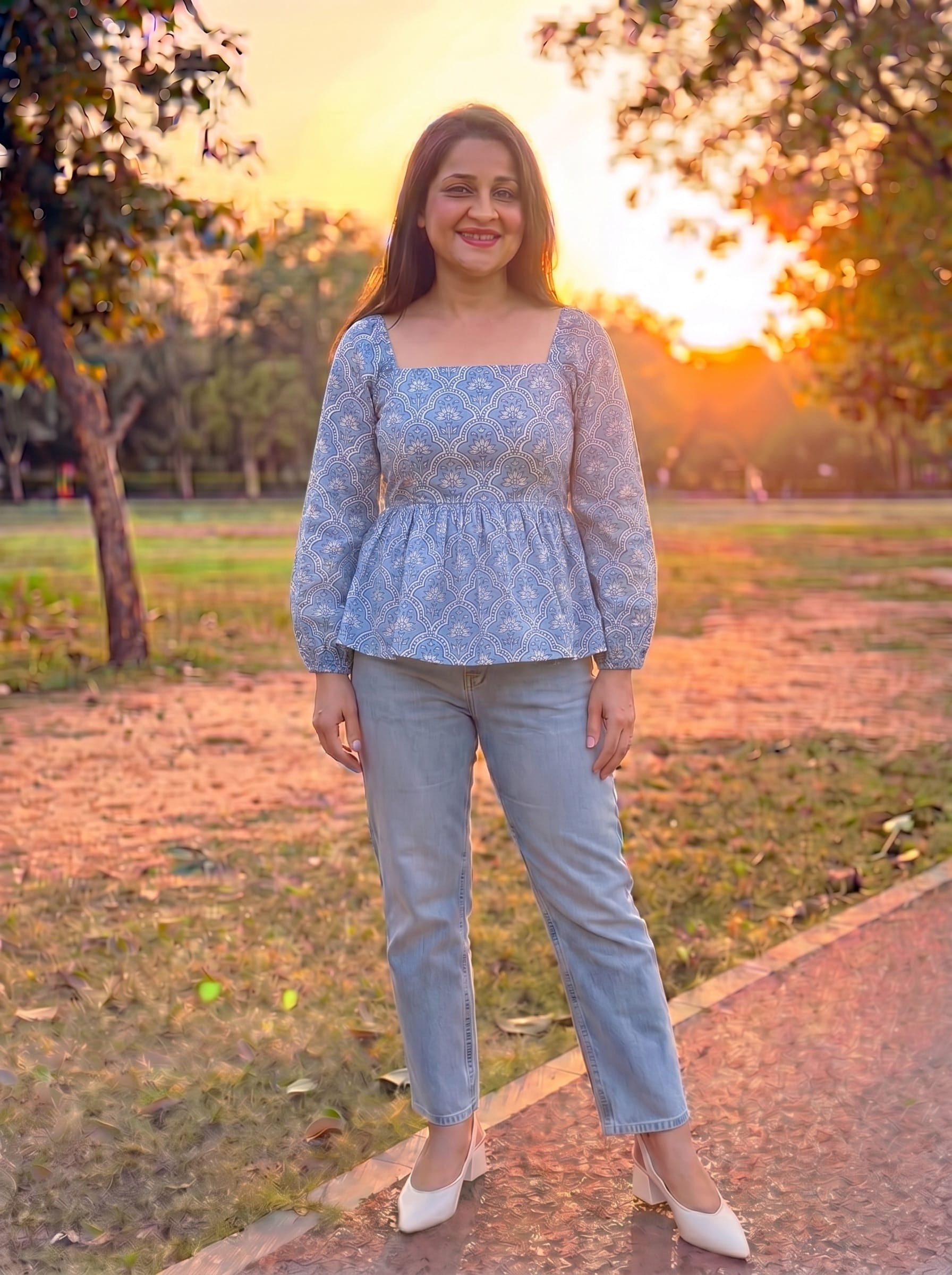 Periwinkle Rachel Back Tie Top