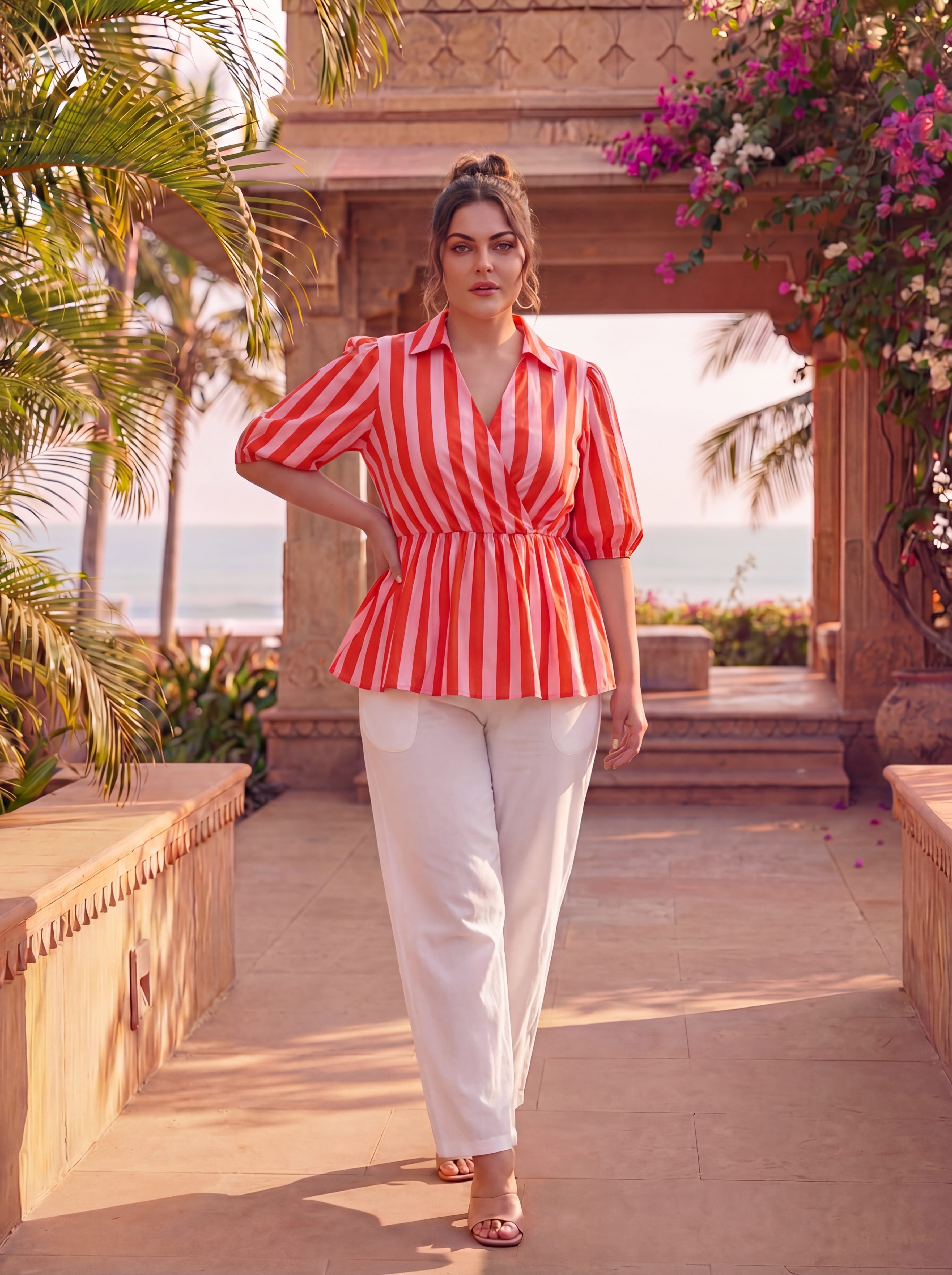 Peach Stripes Easy Breeze Top