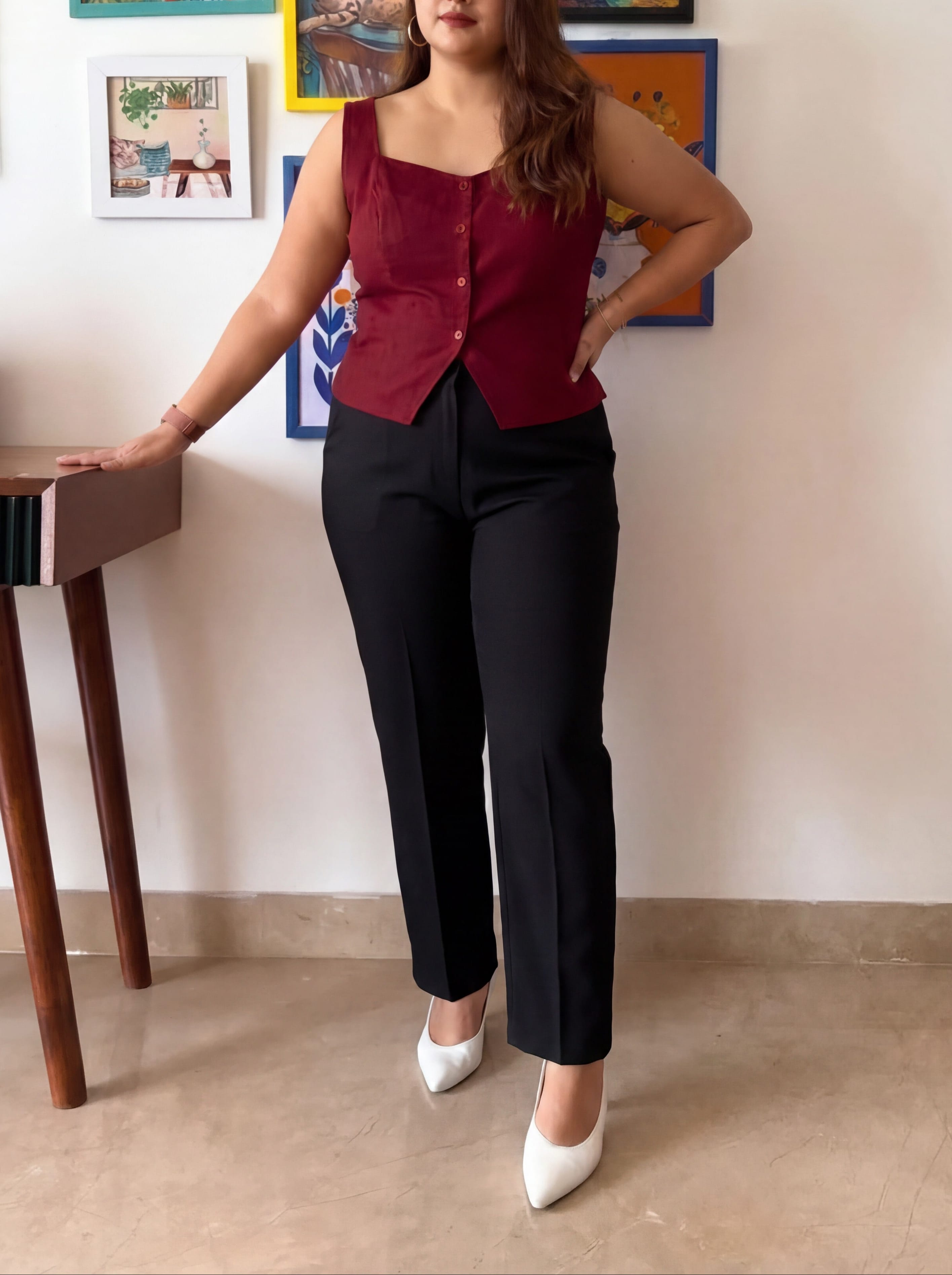 Maroon Athena Top