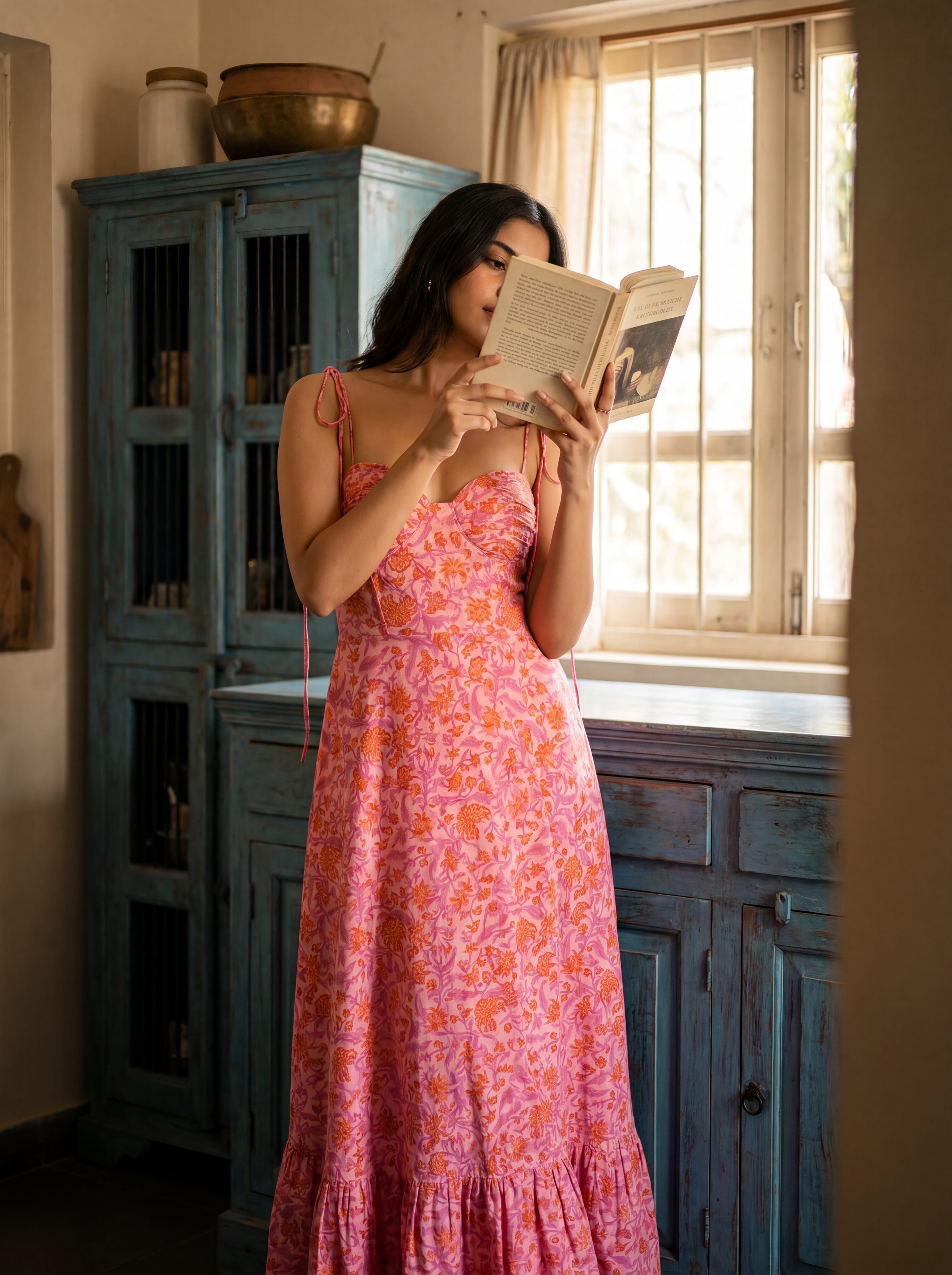 Printed Padded Strappy Dress