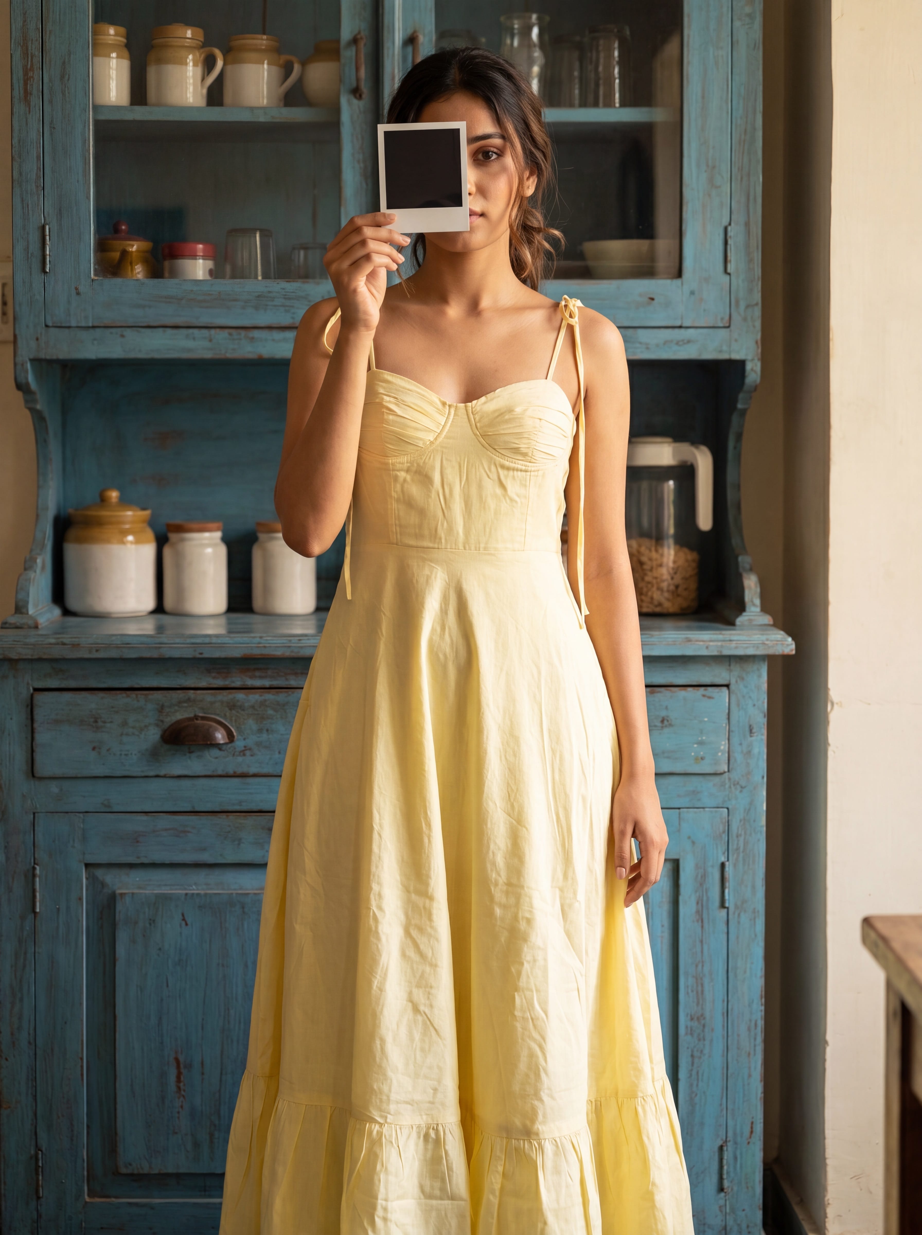 Butter Yellow Padded Strappy Dress