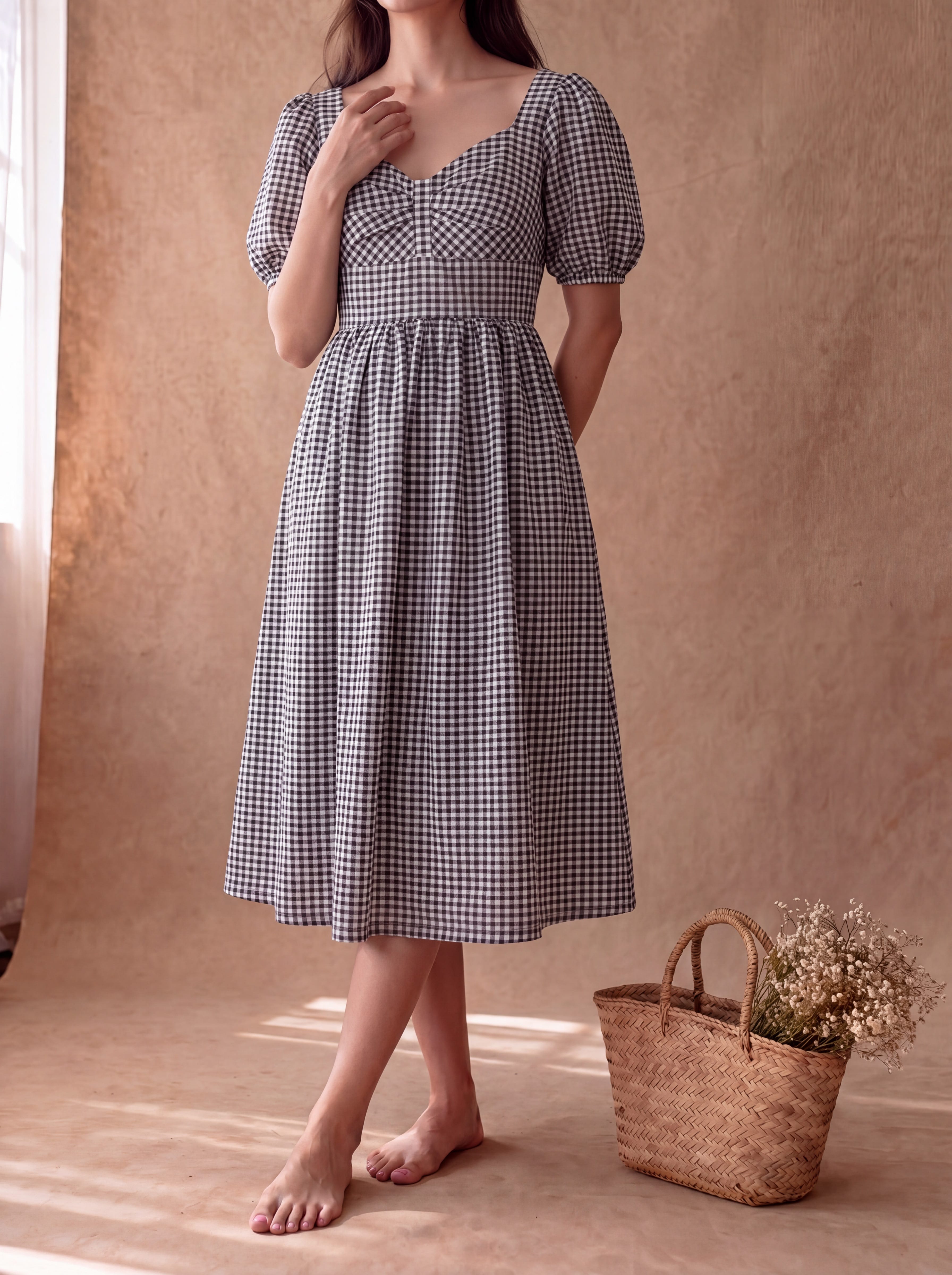 Black Gingham Lilo Dress
