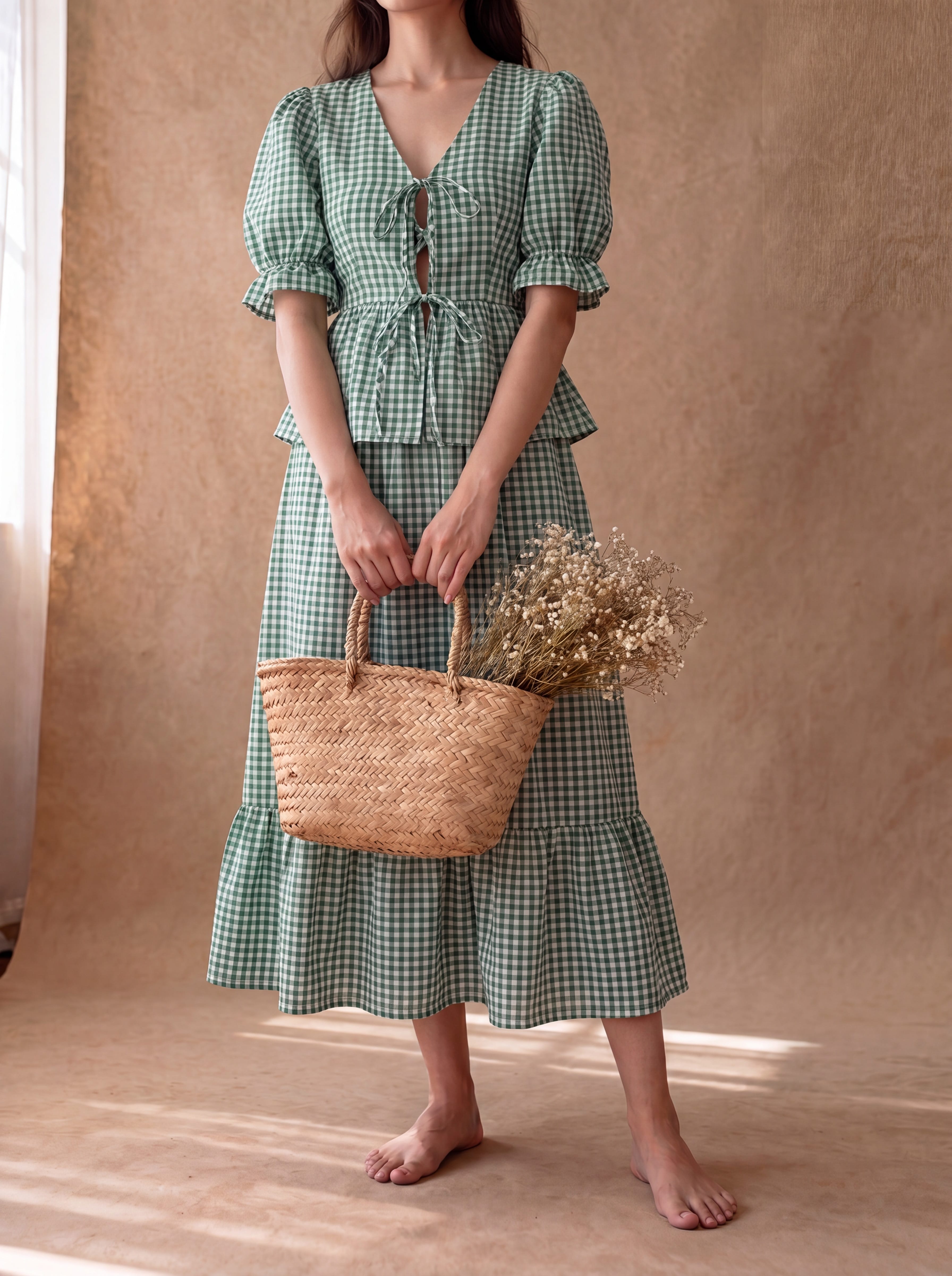 Green Gingham Sunny Set