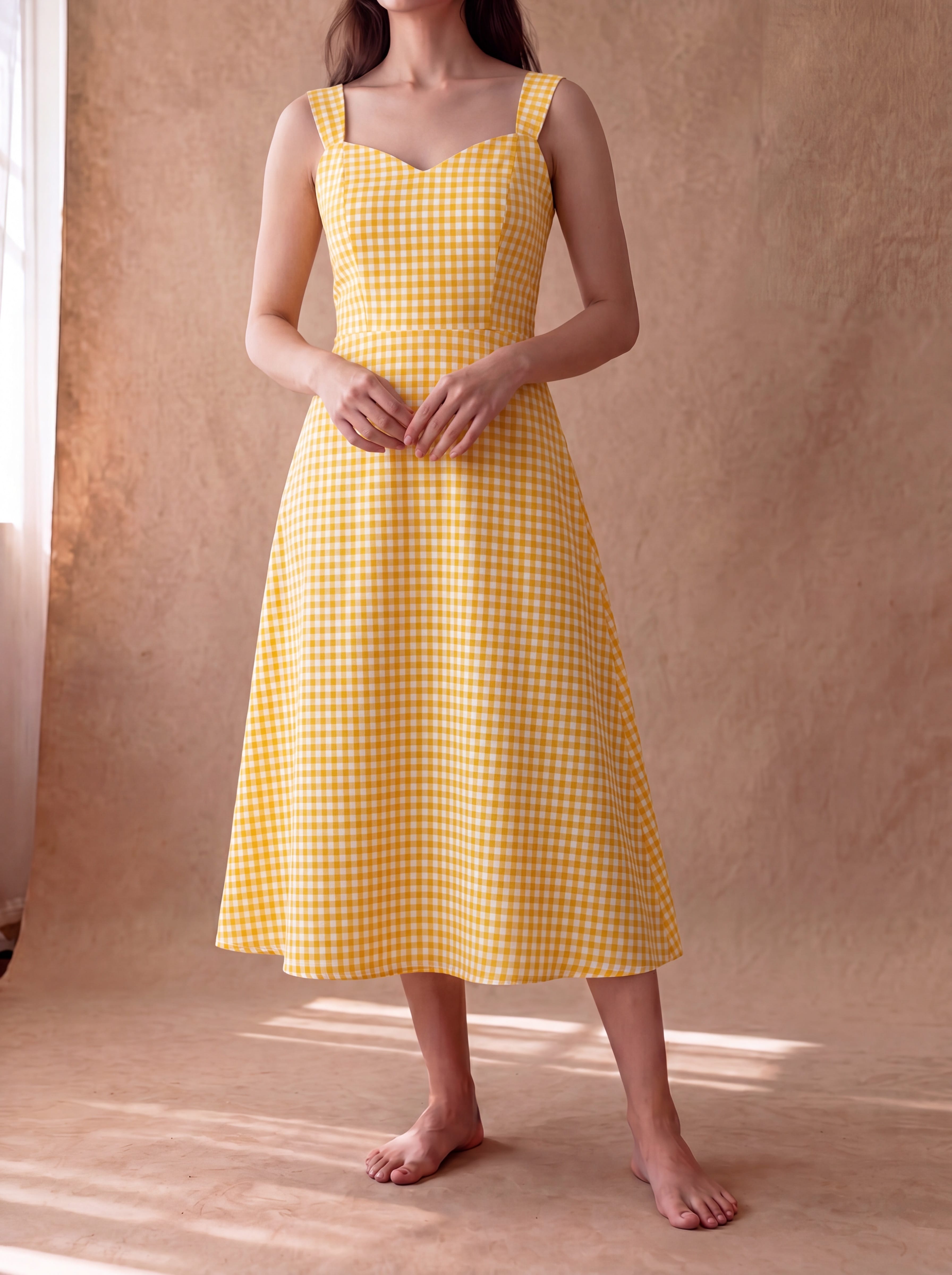 Yellow Gingham Carrie Dress
