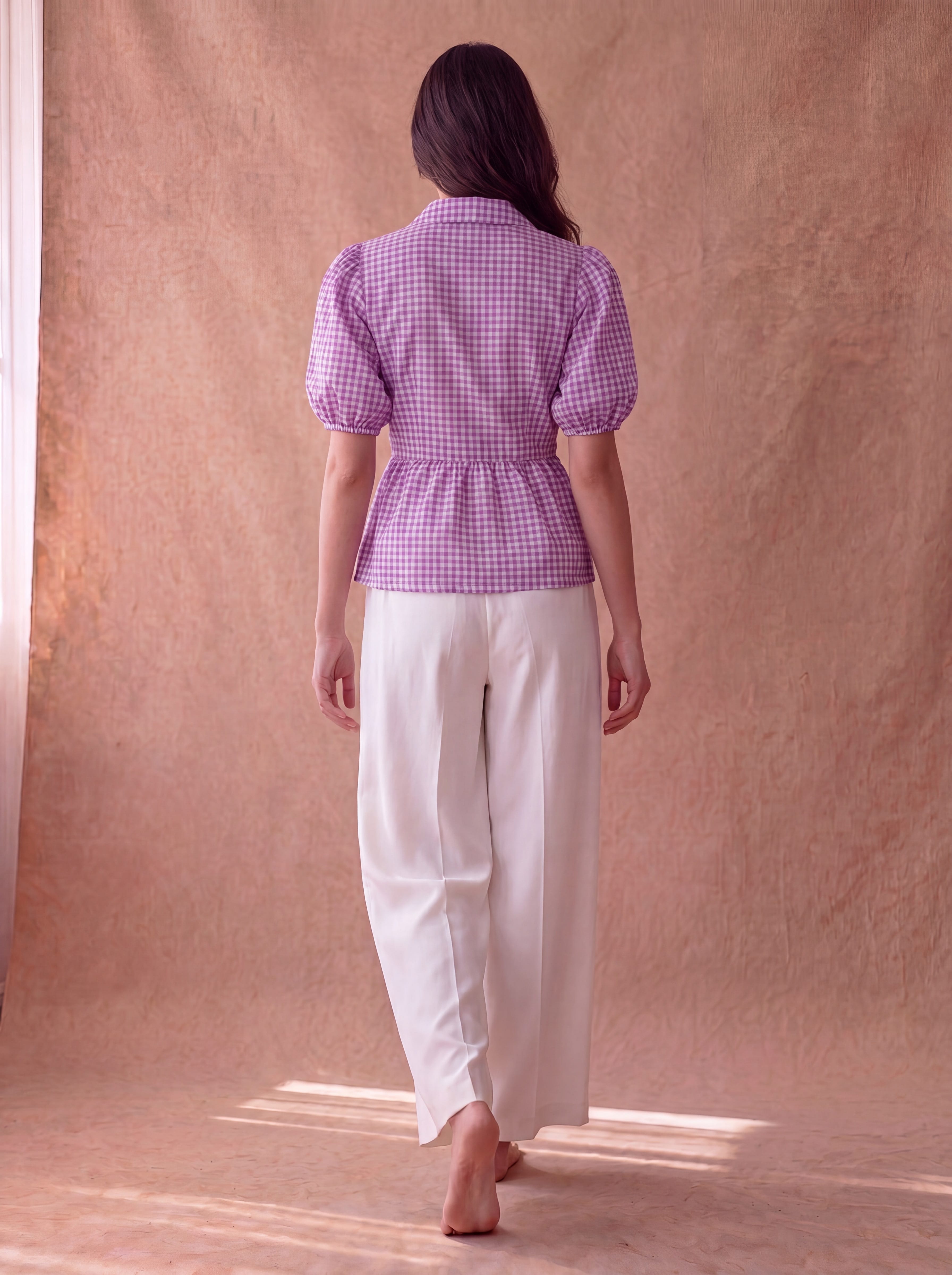 Purple Gingham Easy Breeze Top