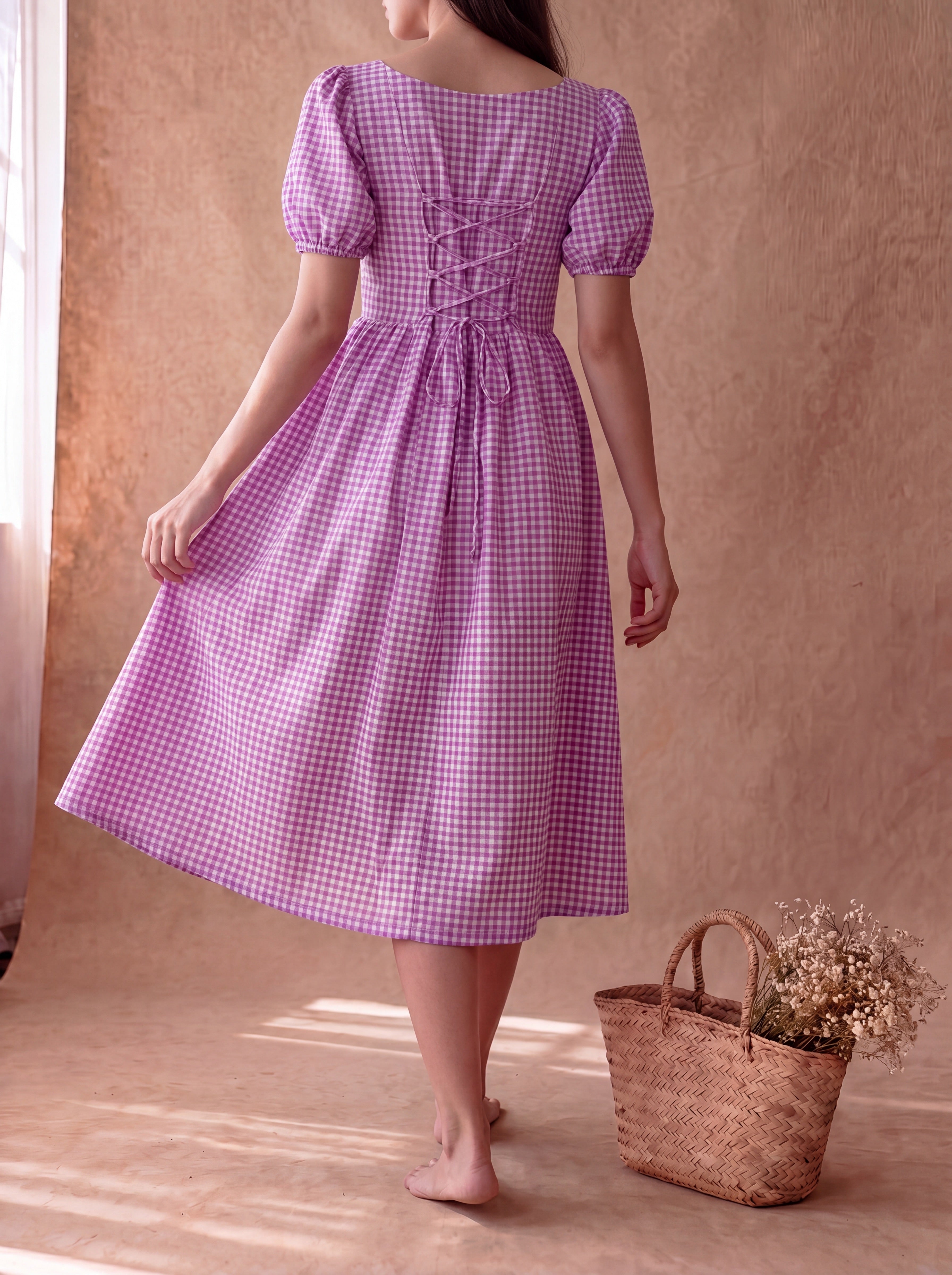 Purple Gingham Lilo Dress