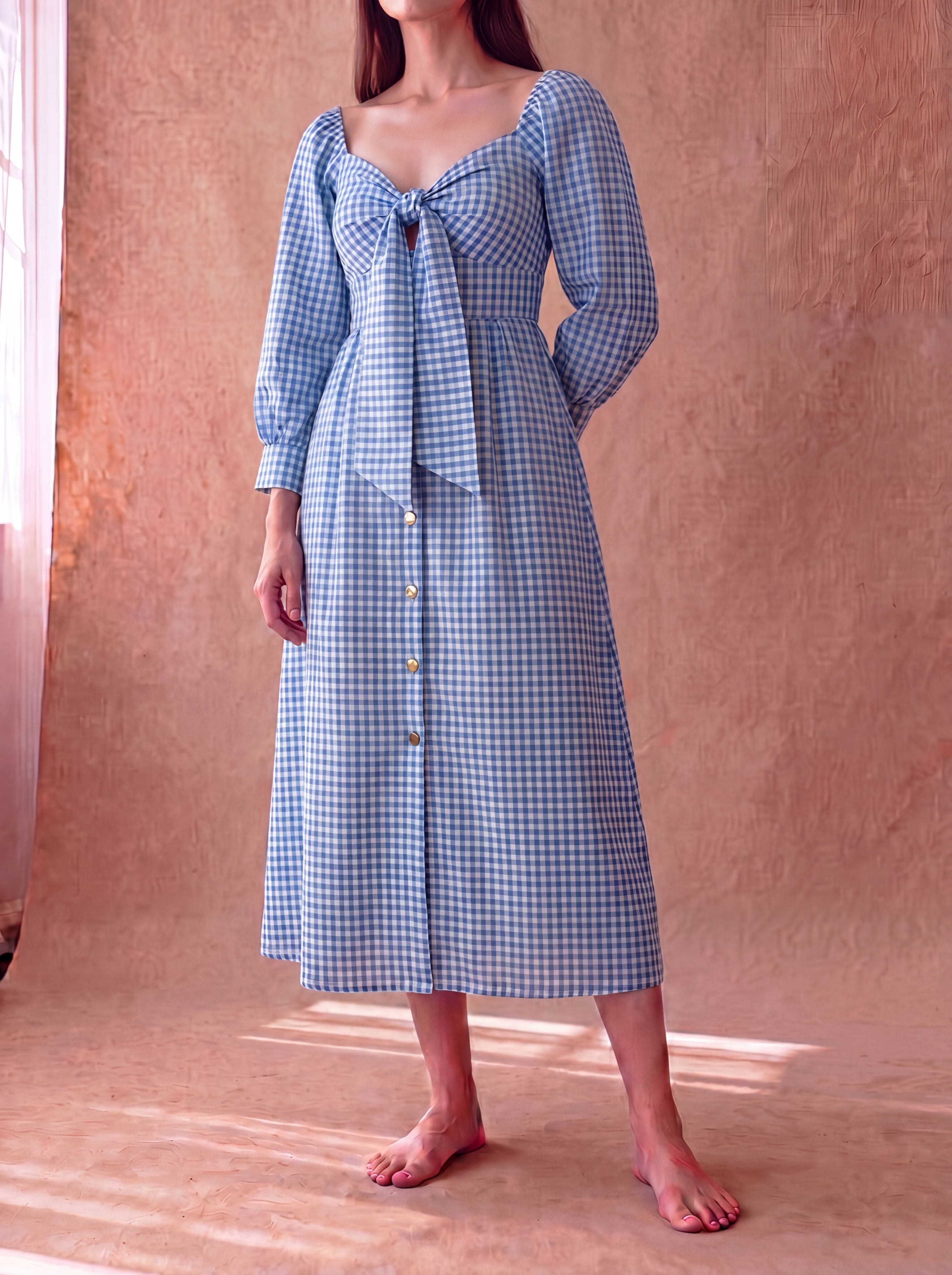 Blue Gingham Lemonade Dress
