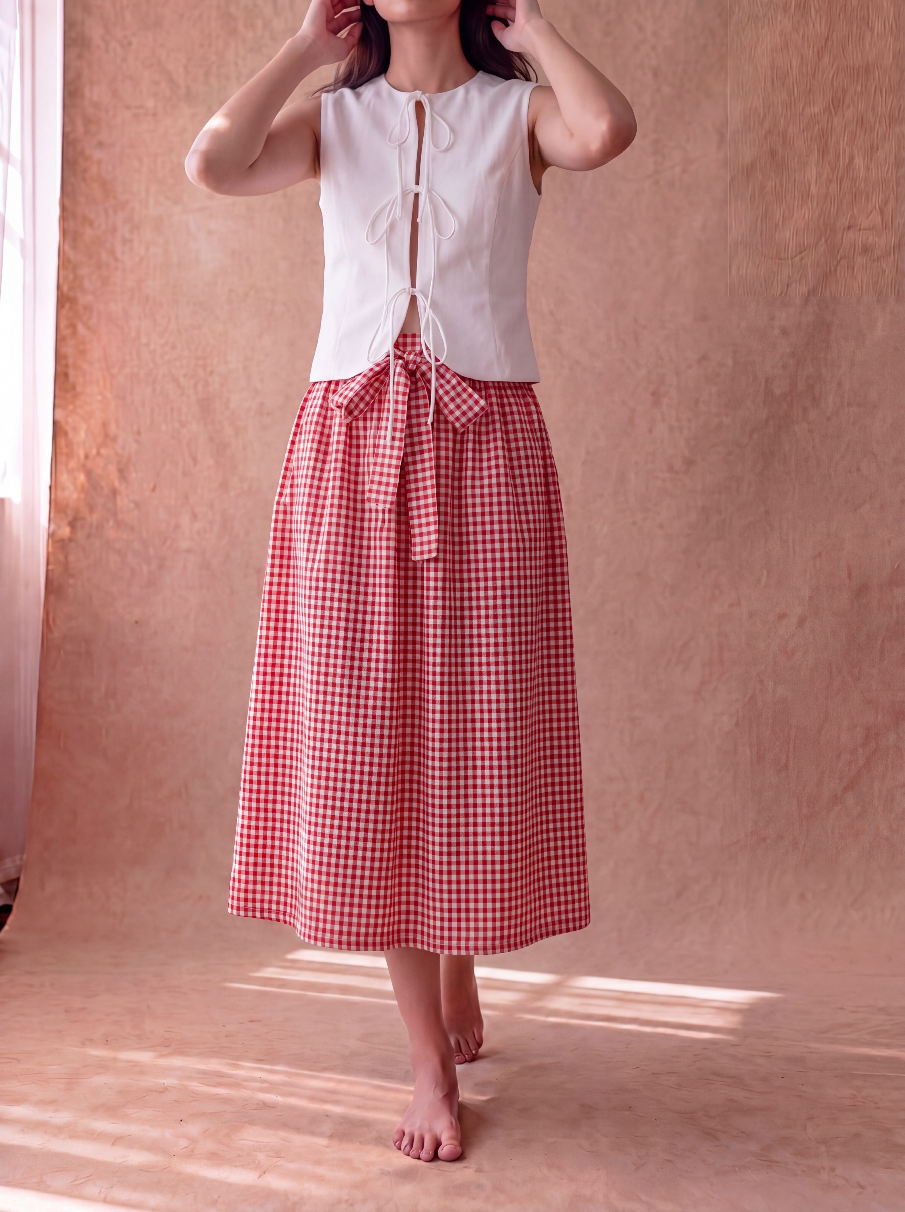 Red Gingham Clear Skies Skirt