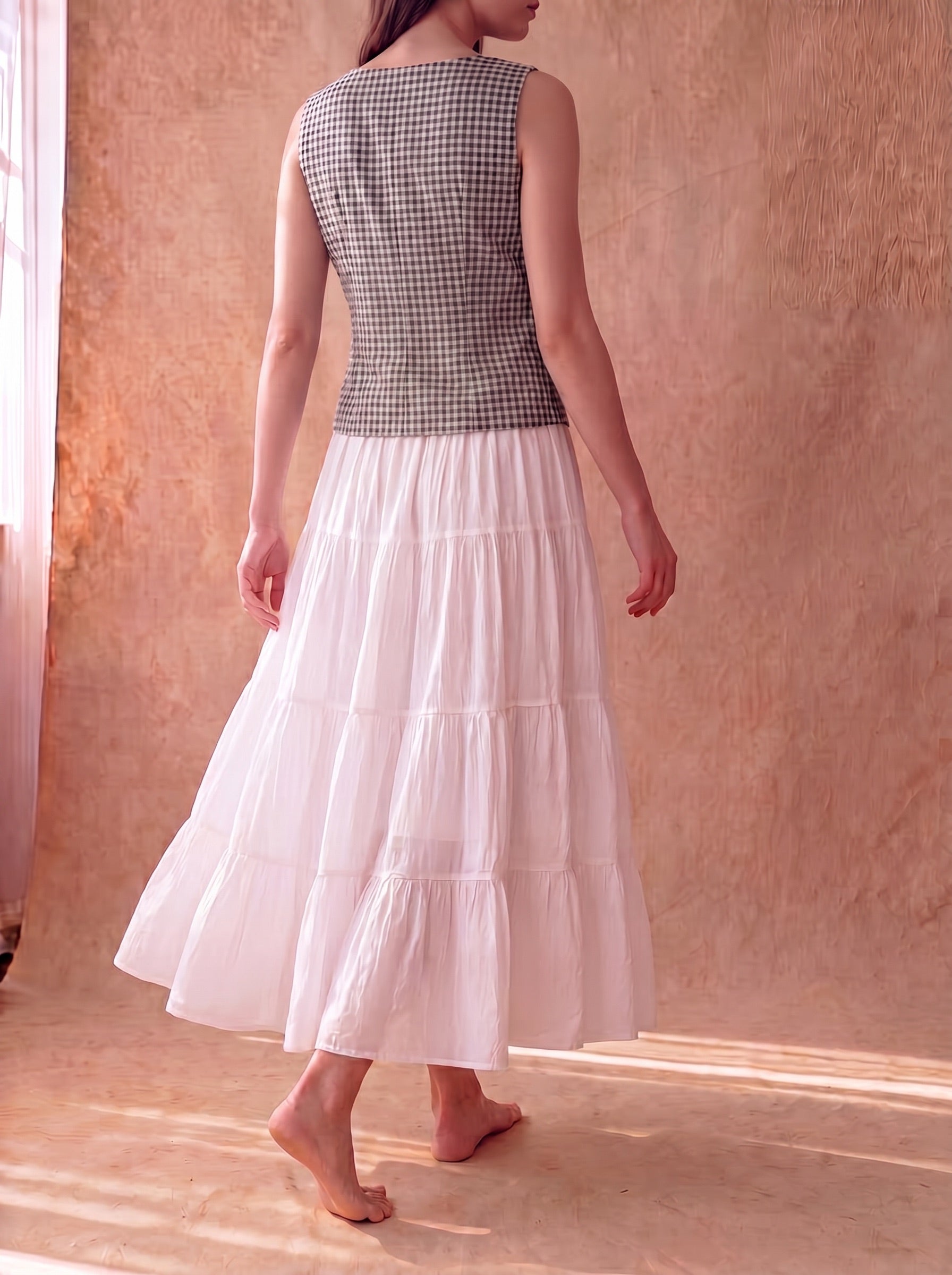Black Gingham Athena Top