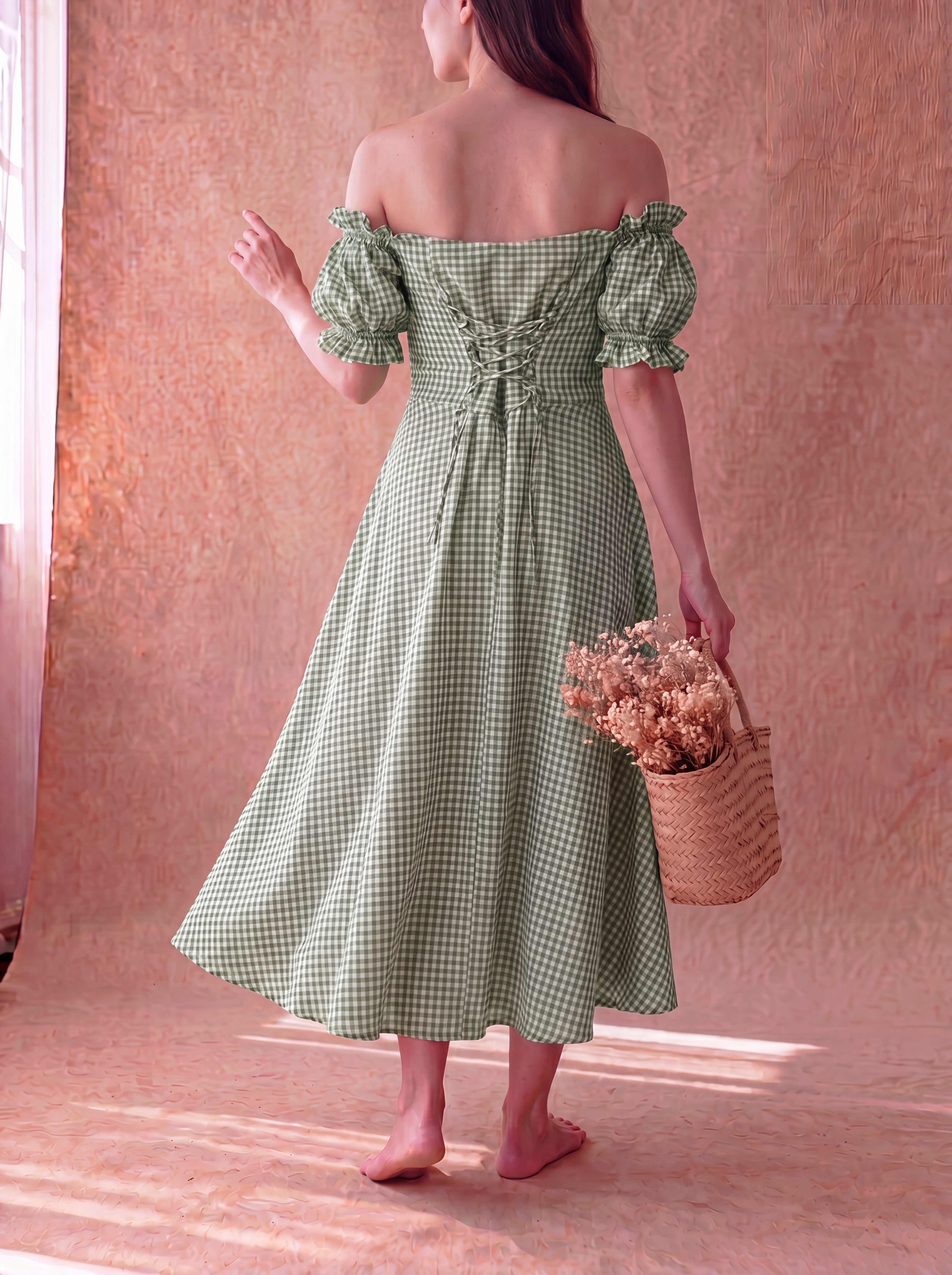 Green Gingham Renee Dress