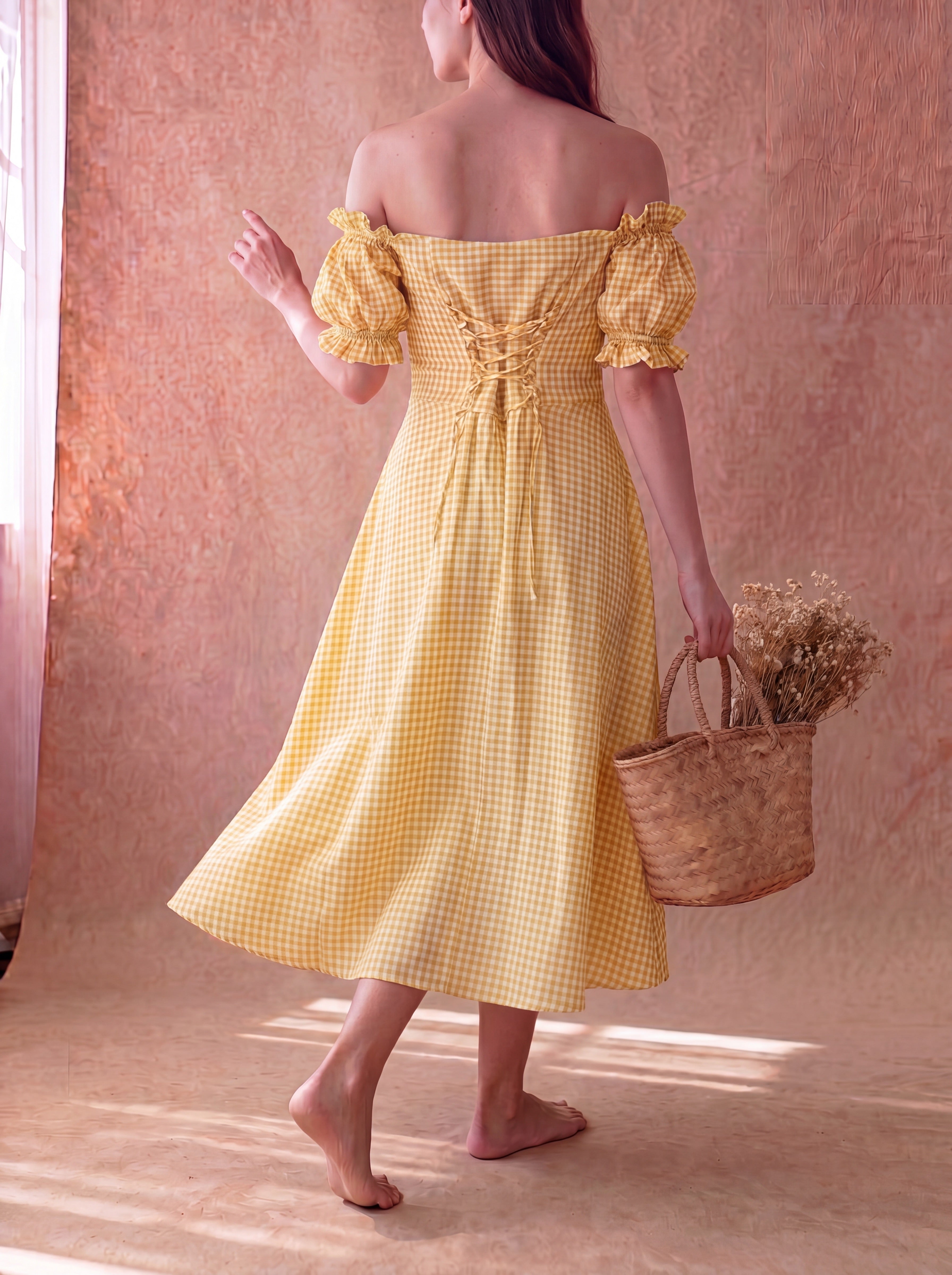 Yellow Gingham Renee Dress