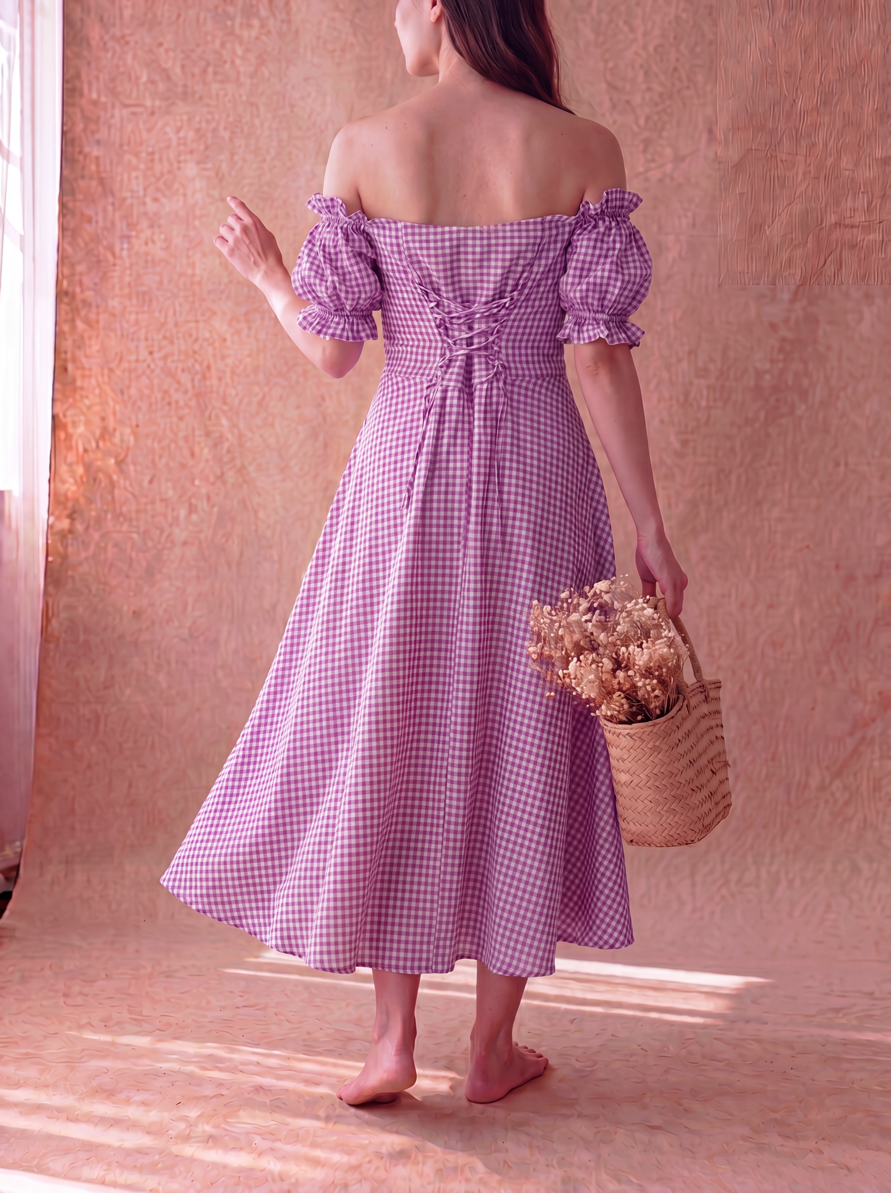 Purple Gingham Renee Dress