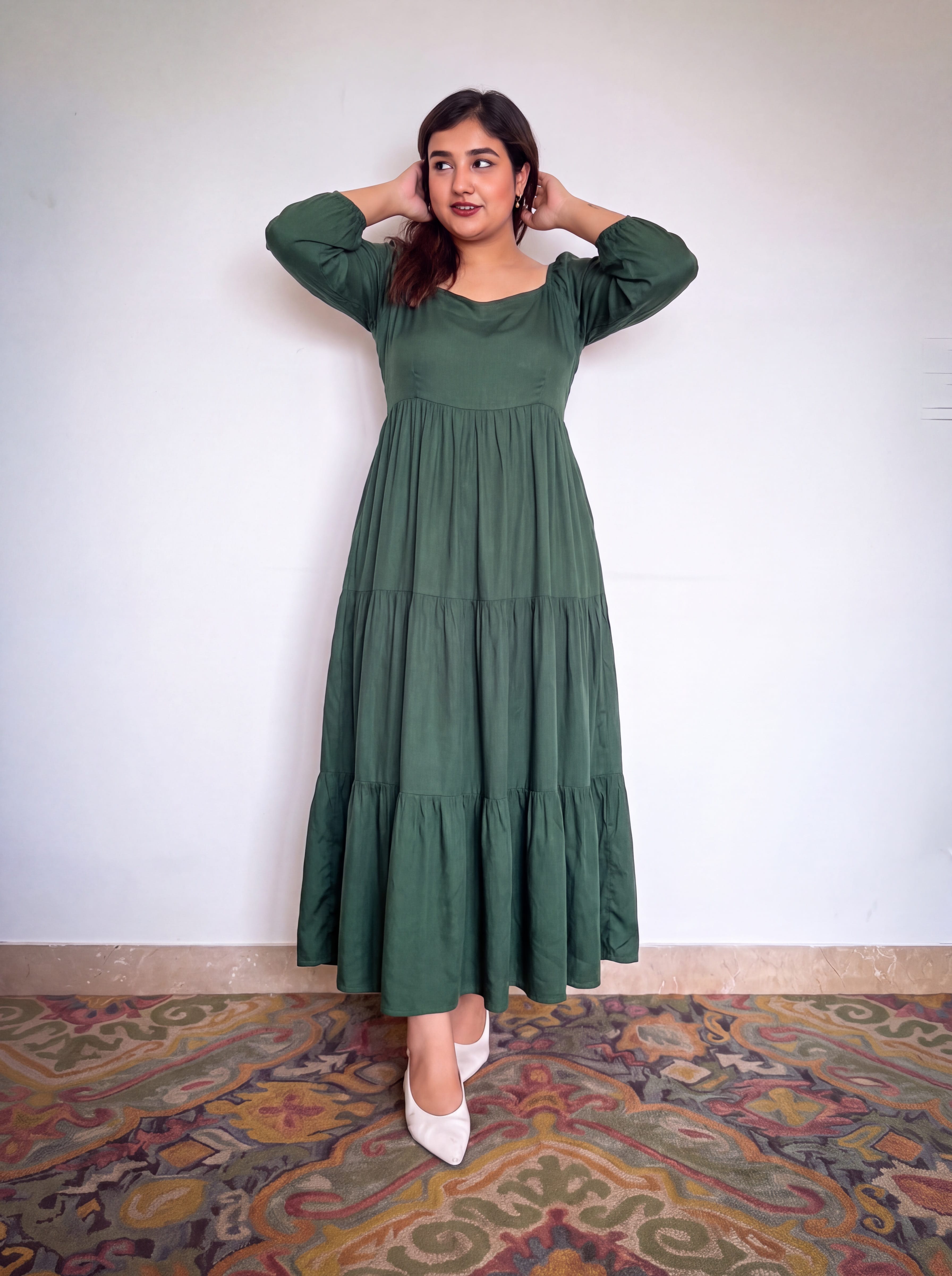 Bottle Green Mariam Dress