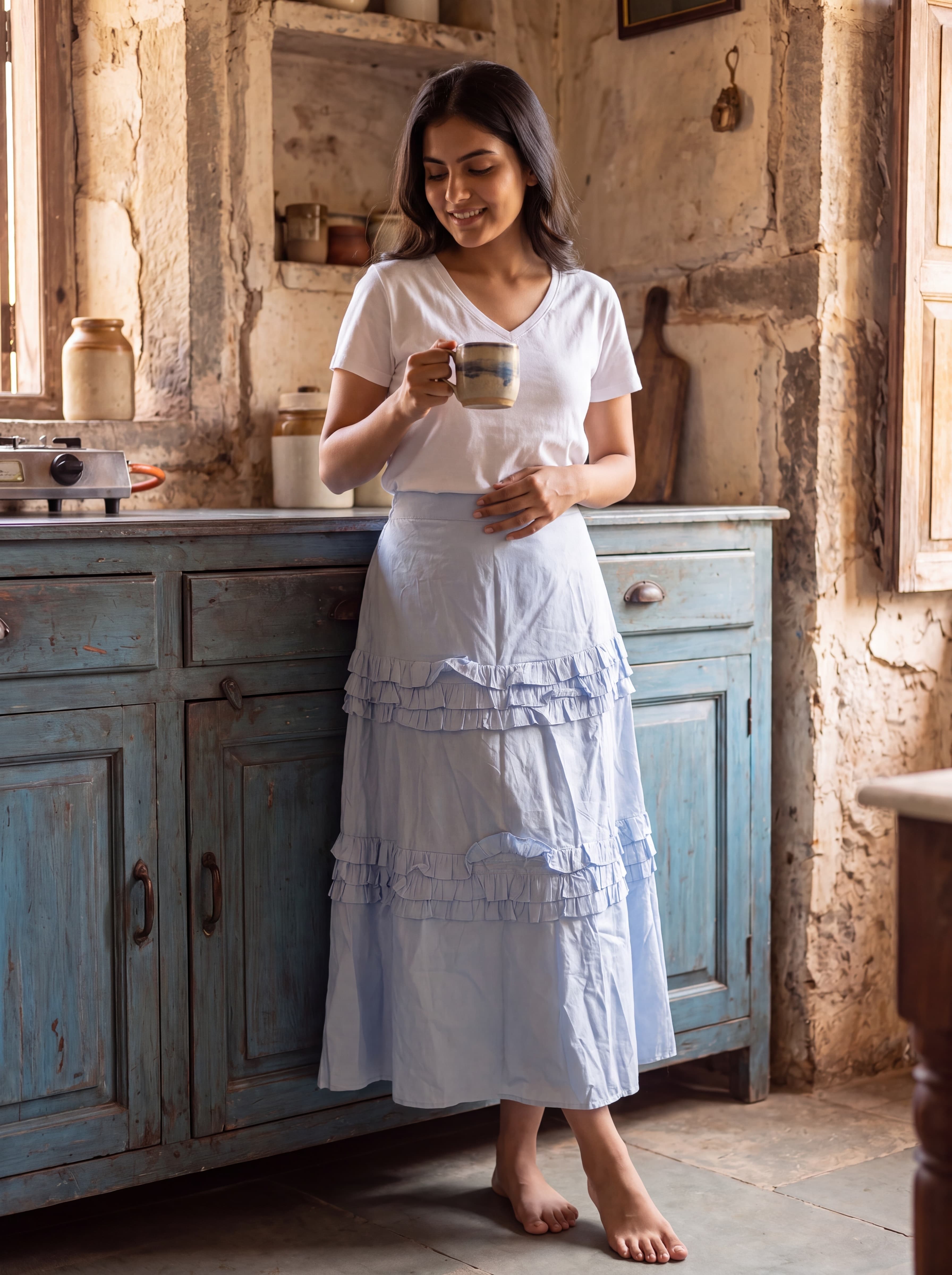 Powder Blue Rivelle Skirt