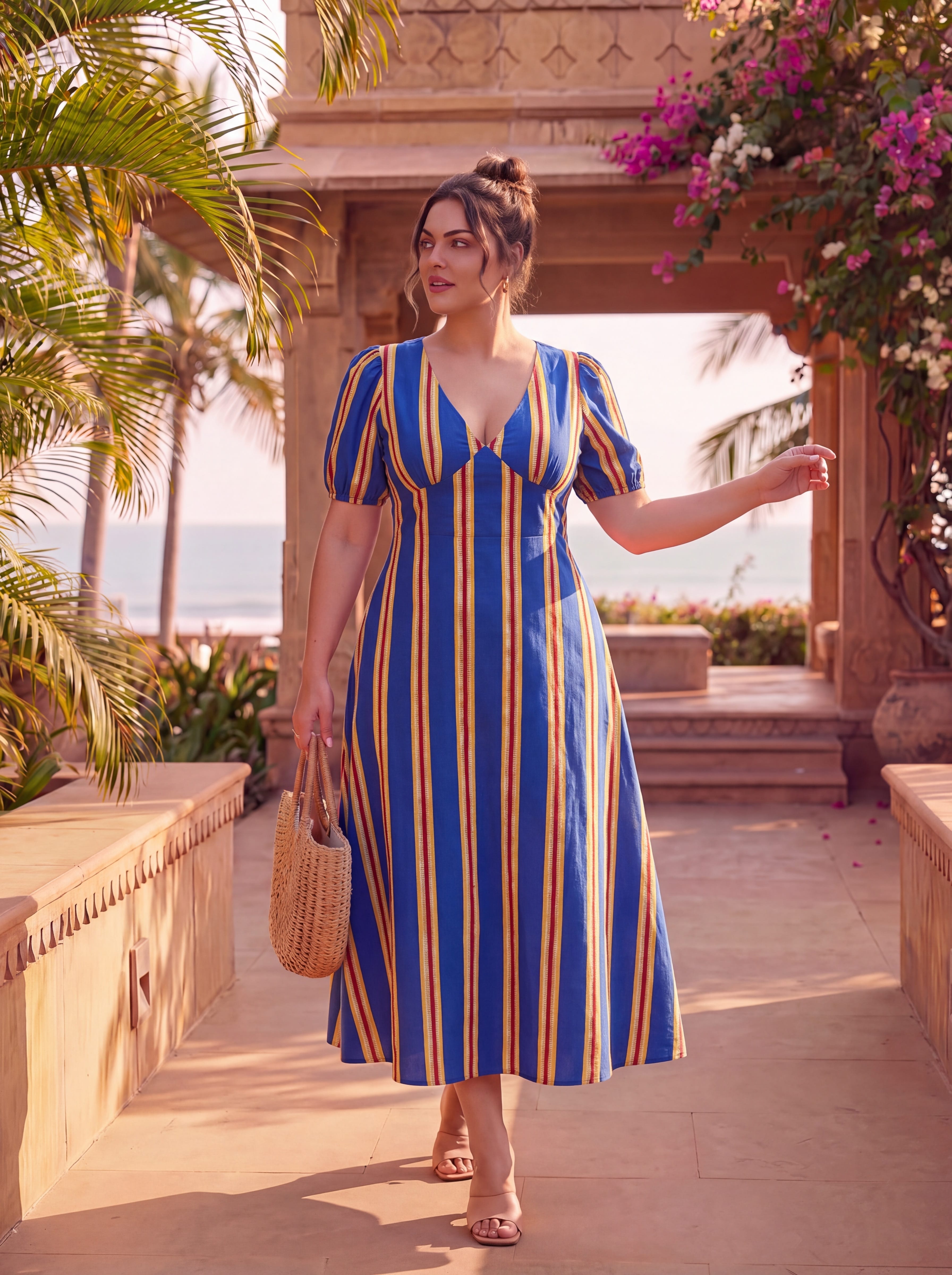 Printed Navy Happy Place Dress