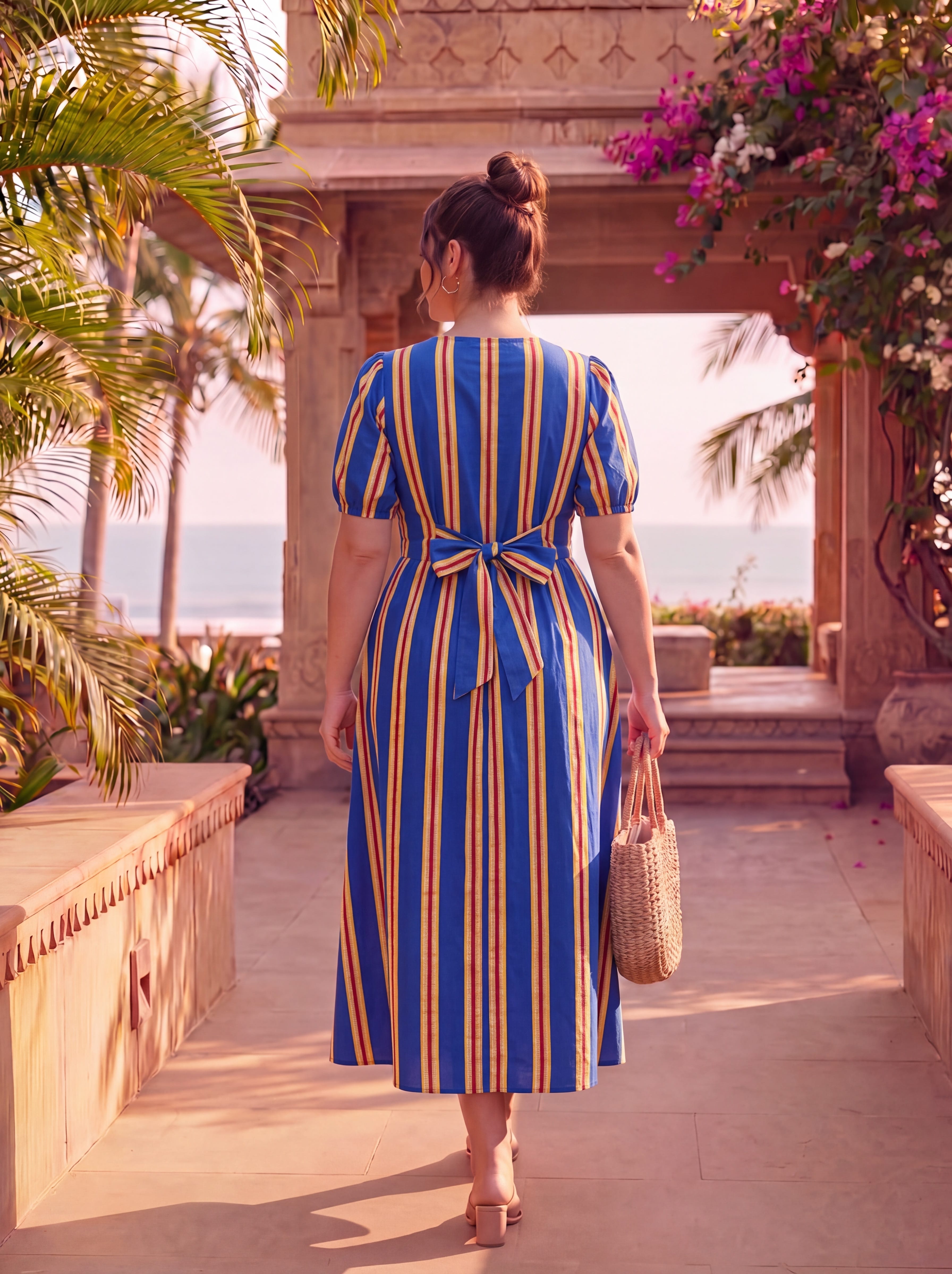 Printed Navy Happy Place Dress