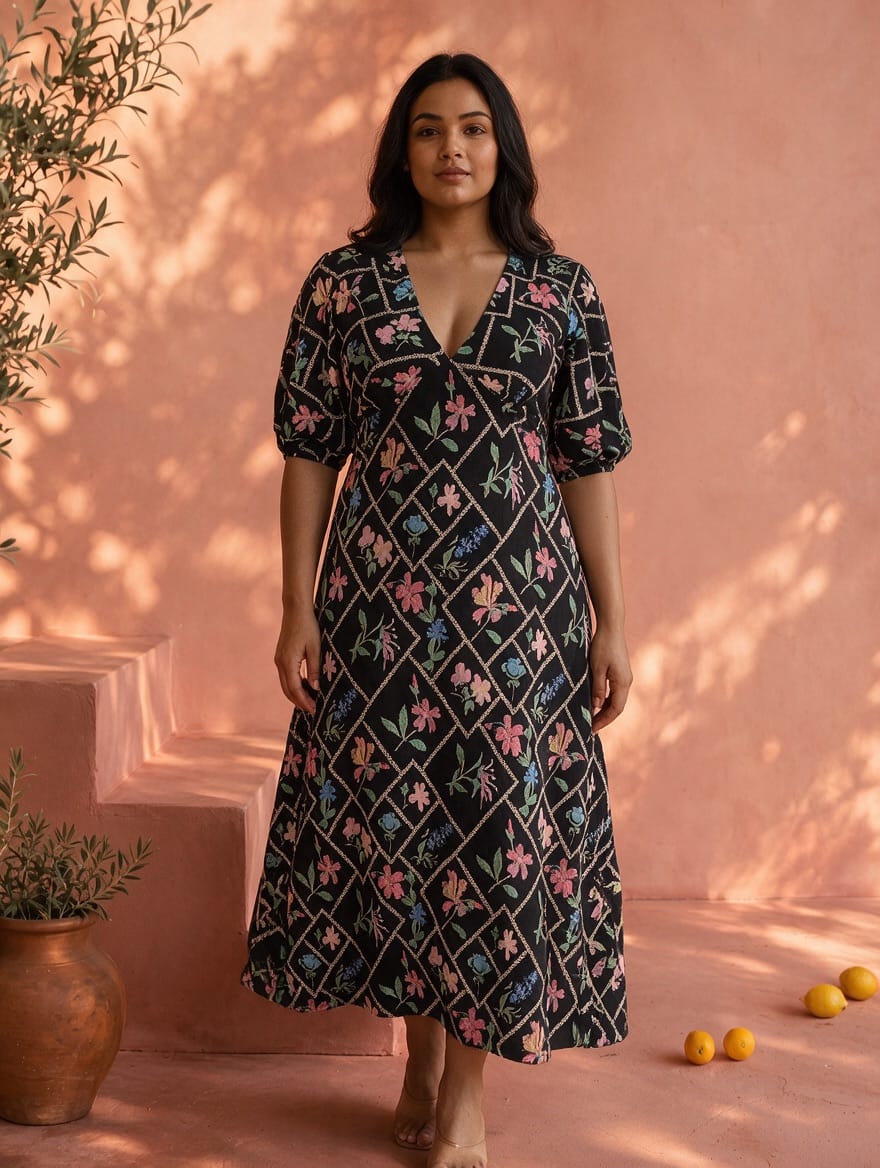 Black Floral Maribel Dress