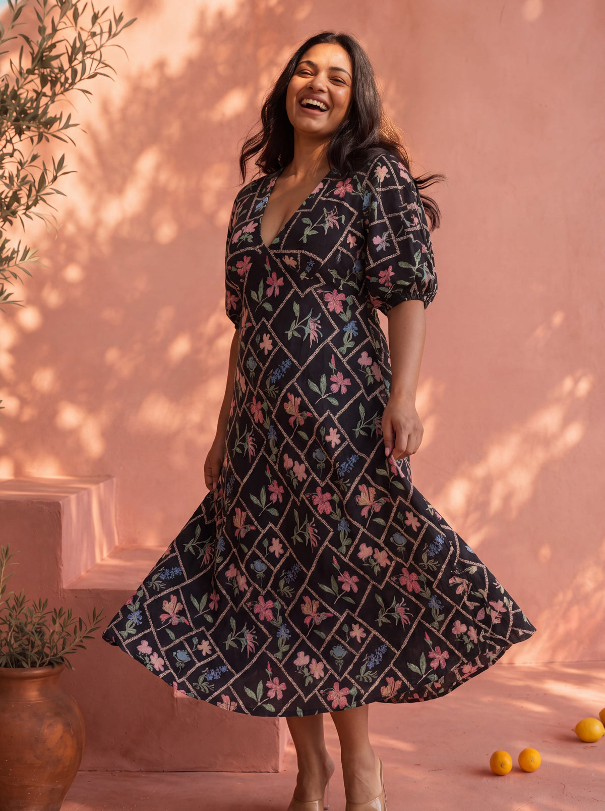 Black Floral Maribel Dress